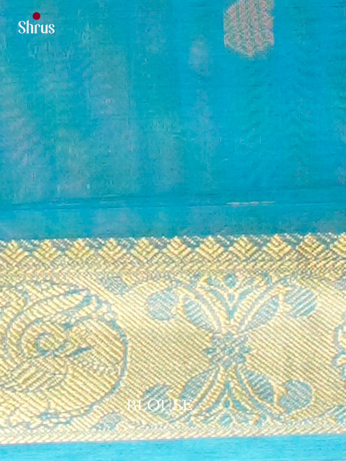 Blue Silk Cotton Saree with Mango / Paisley Buttas | Sky Blue Contrast Border