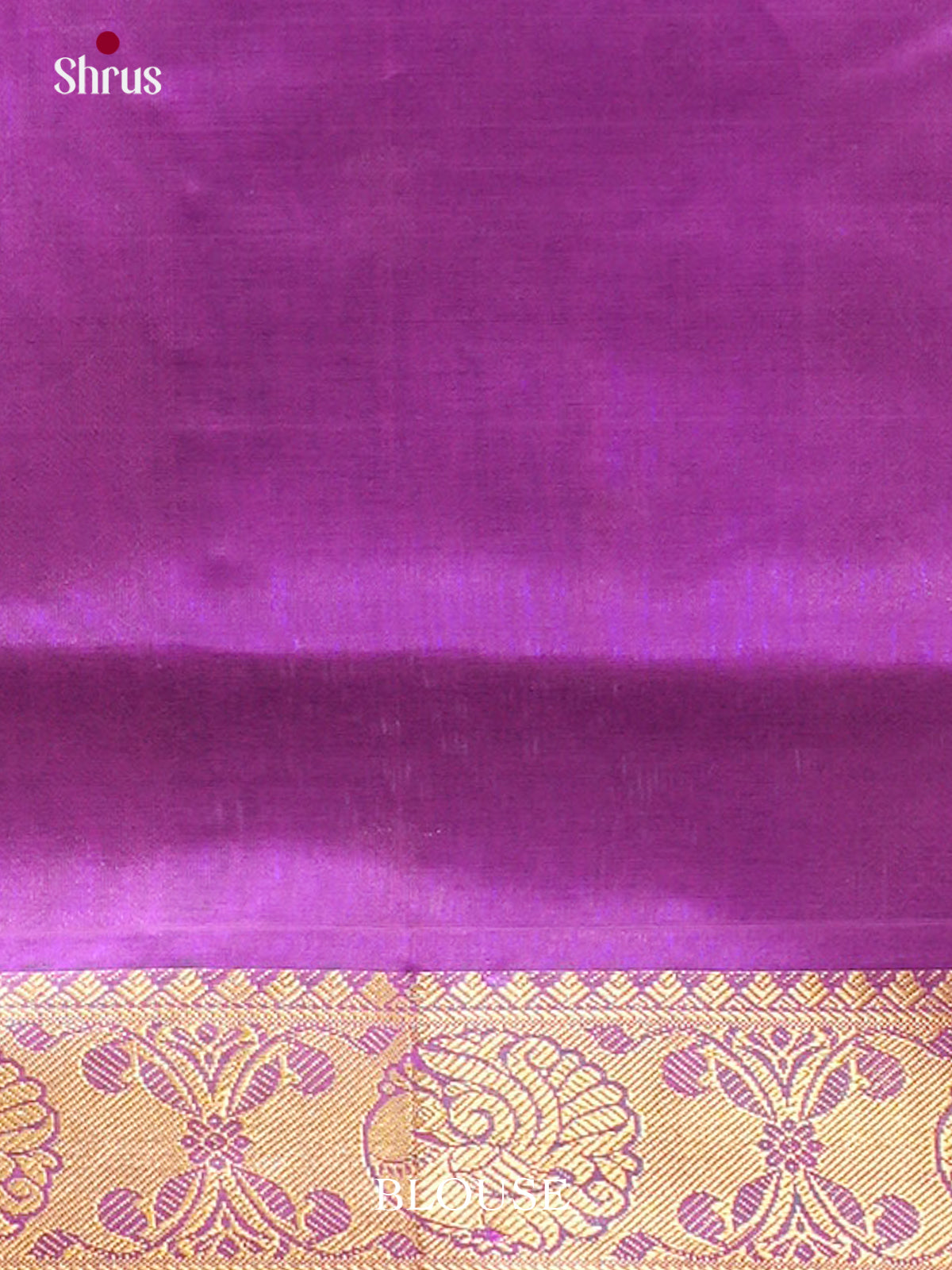 Violet Silk Cotton Saree with Mango / Paisley Buttas | Bottle Green Contrast Border