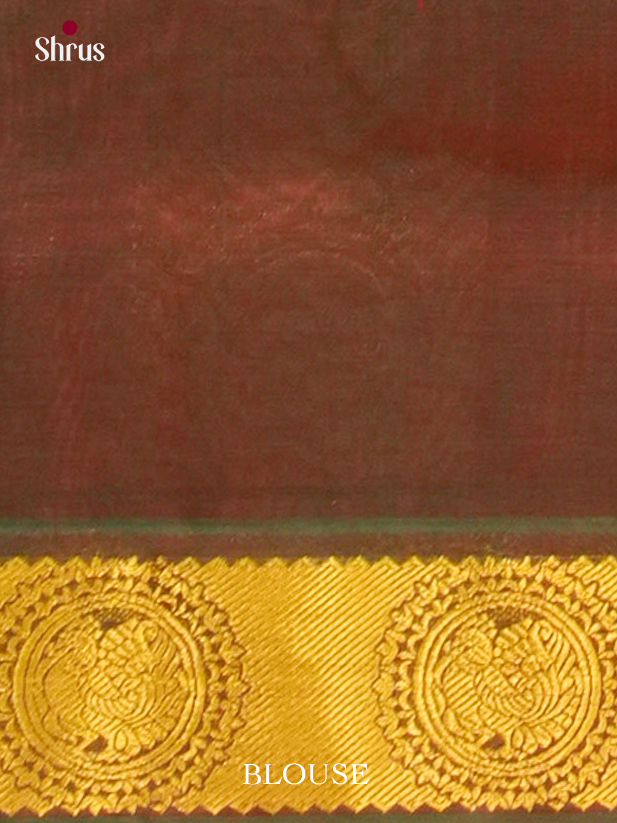 Dark Orange Silk Cotton Saree with Peacock Buttas | Dark Brown Non Korvai Small Border