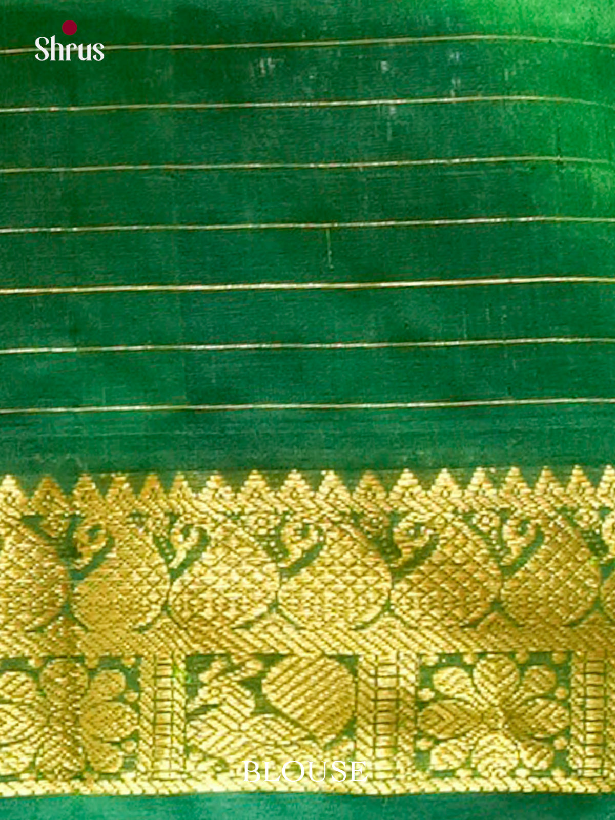 Blue Silk Cotton Saree with Thousand Buttas | Green Contrast Border