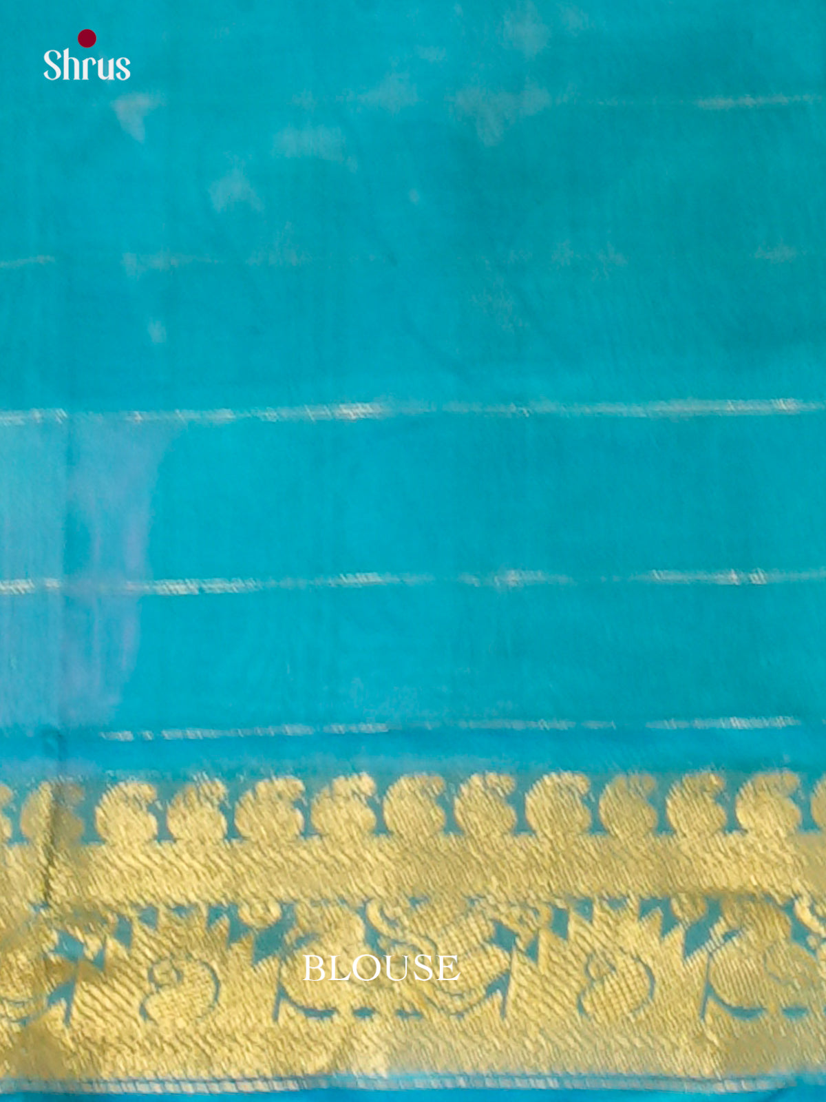 Blue Silk Cotton Saree with Floral Buttas | Sky Blue Contrast Border