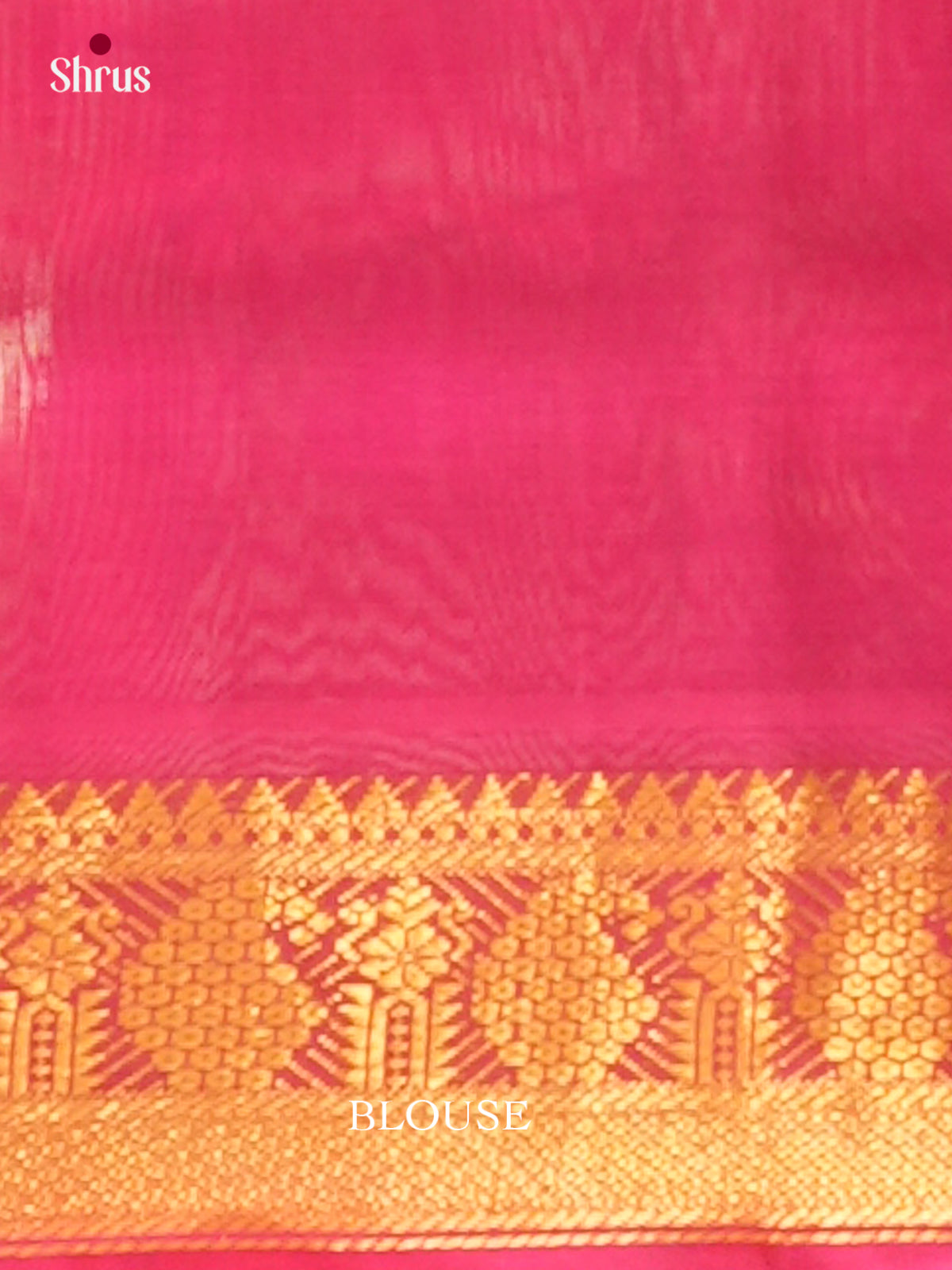 Peacock Blue Silk Cotton Saree with Floral Buttas | Pink Contrast Border