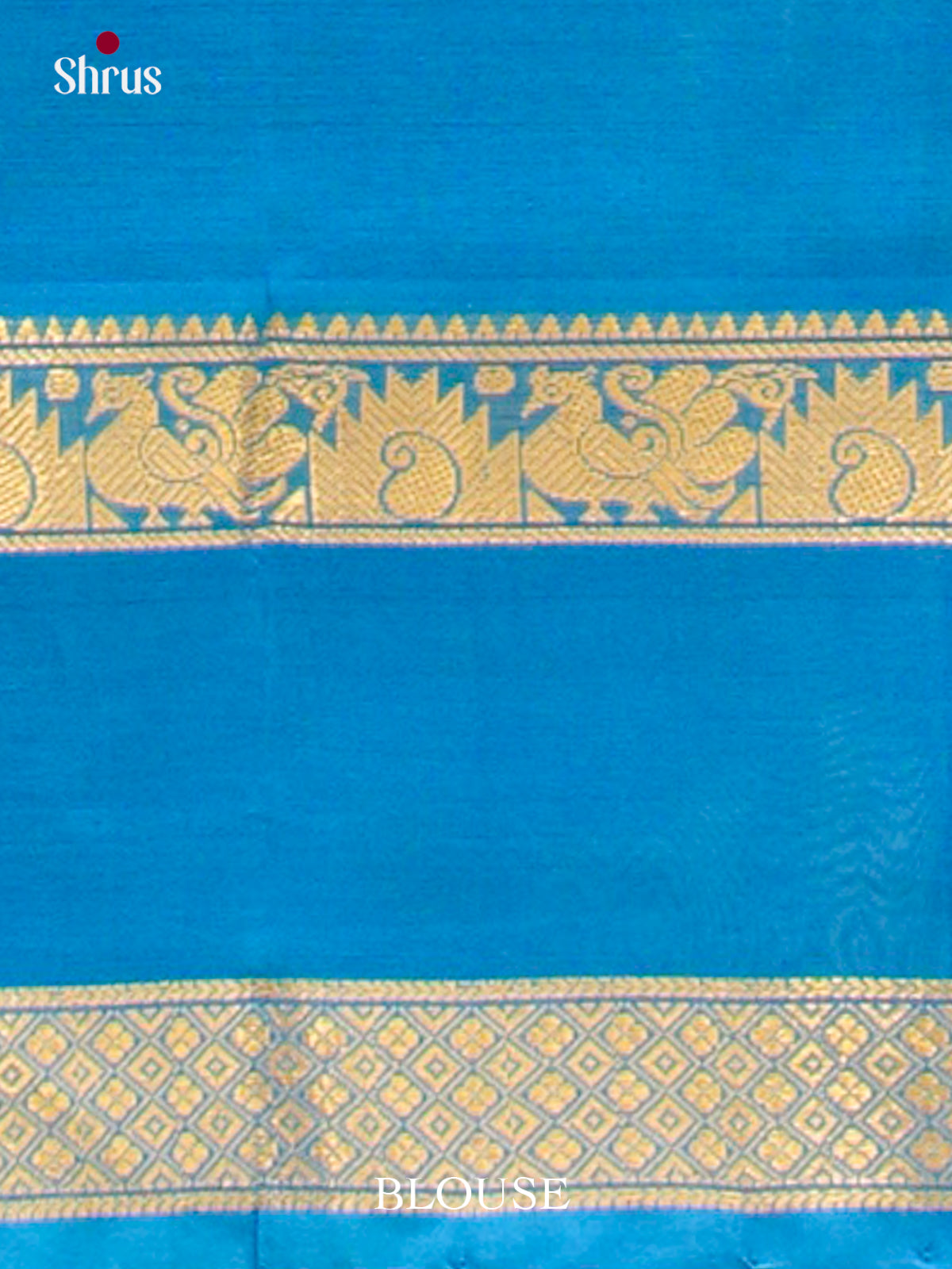 Magenta Silk Cotton Saree with Peacock Buttas | Sky Blue Contrast Border - Shop on Shrus.com