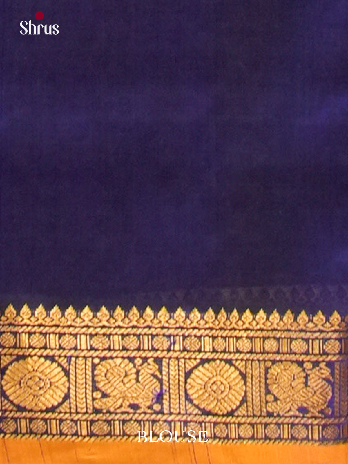 Blue Silk Cotton Saree with Checks with Buttas and Peacock Buttas - Shop on Shrus.com