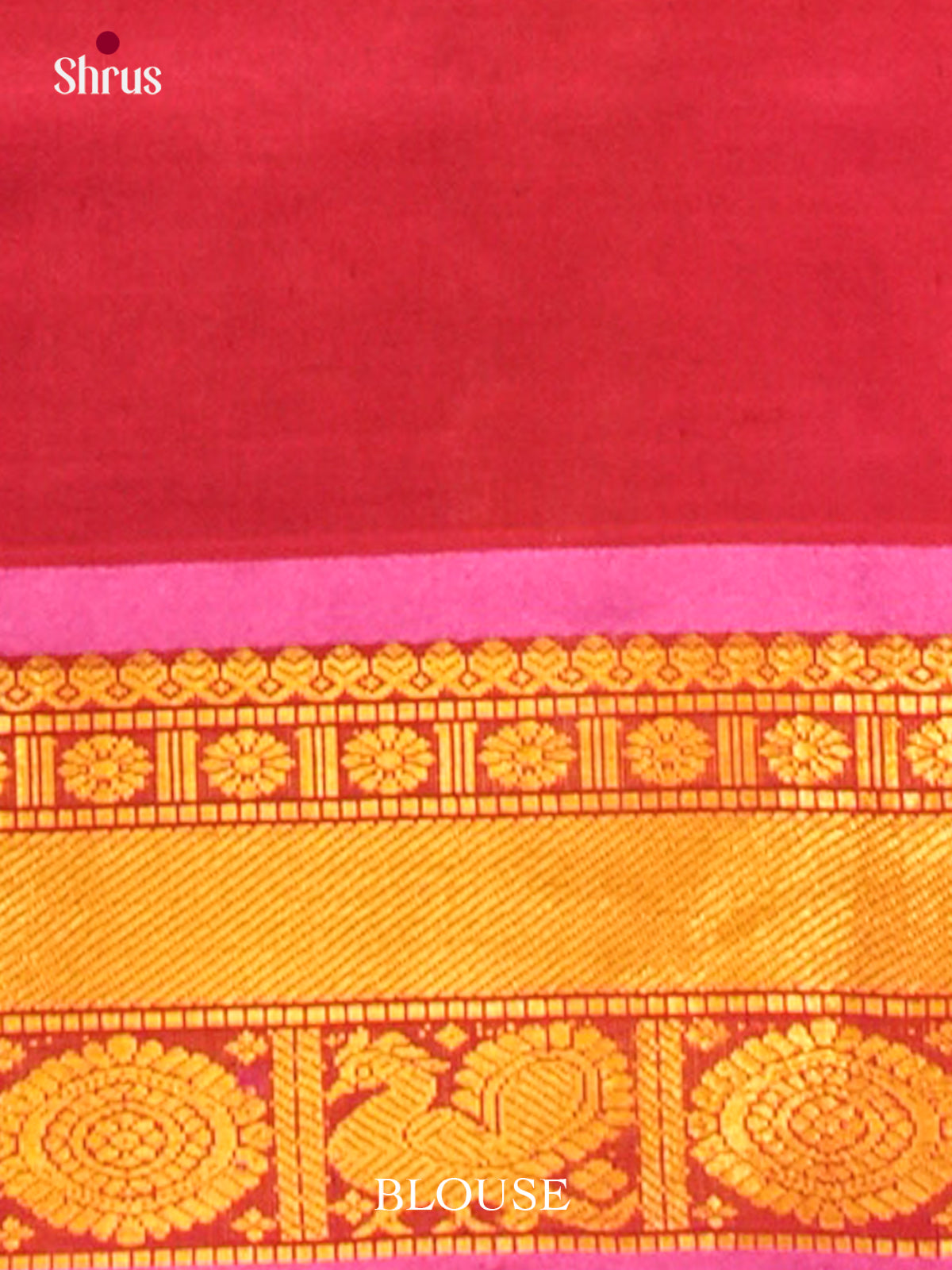 Wine Silk Cotton Saree with Peacock Buttas | Pink Contrast Border