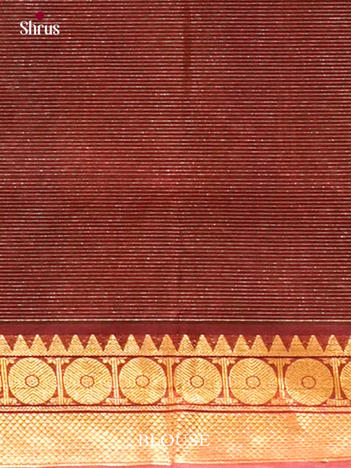 Dark Brown Silk Cotton Saree with Lines and Vaira Oosi | Dark Maroon Contrast Border