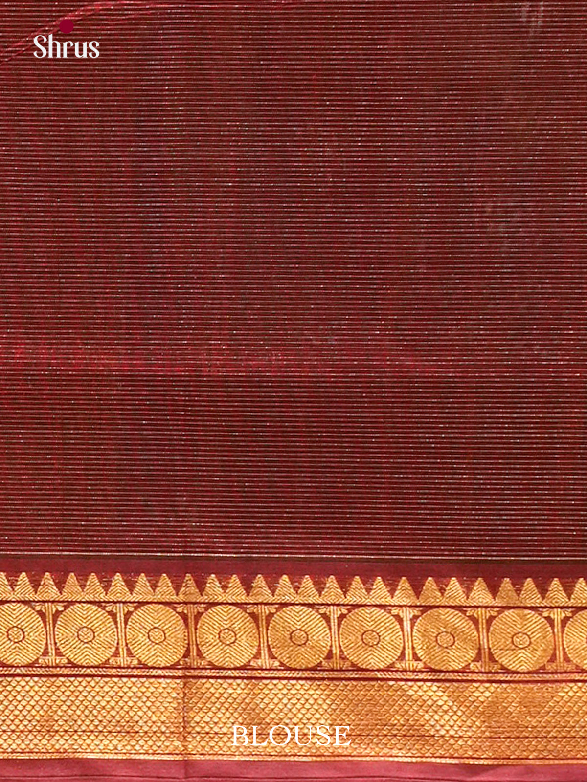 Blue Silk Cotton Saree with Lines and Vaira Oosi | Maroon Contrast Border