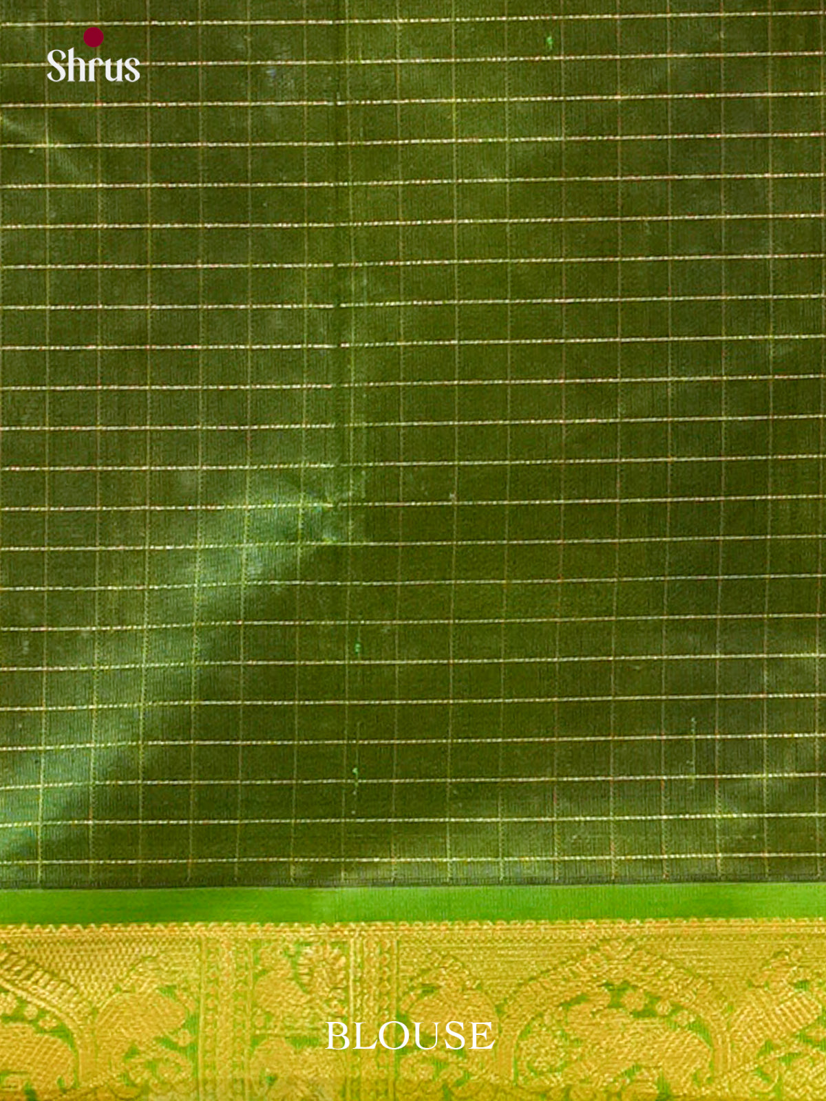 Royal Blue Silk Cotton Saree with Checks | Green Contrast Border