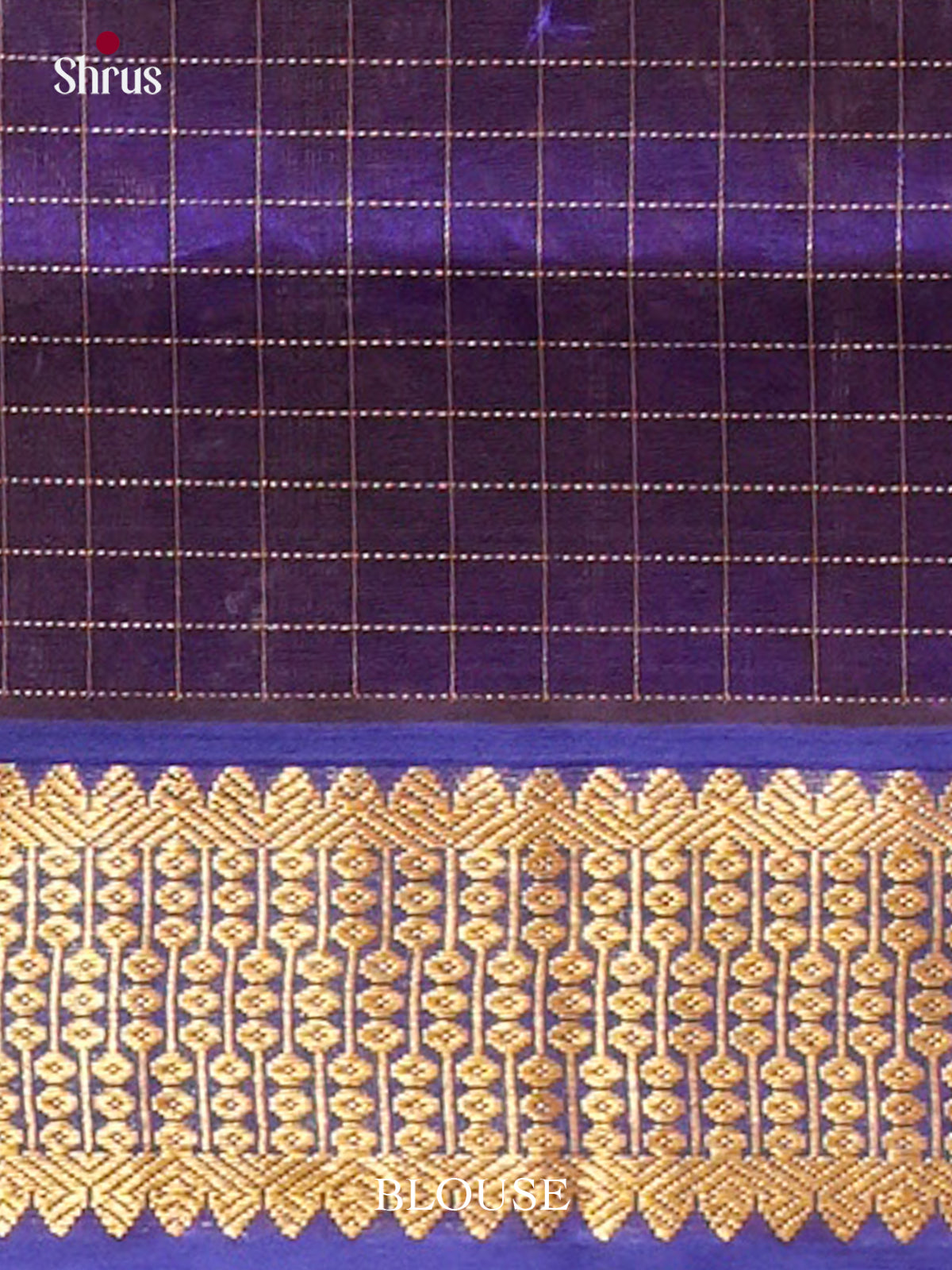 Pink Silk Cotton Saree with Checks | Royal Blue Contrast Border
