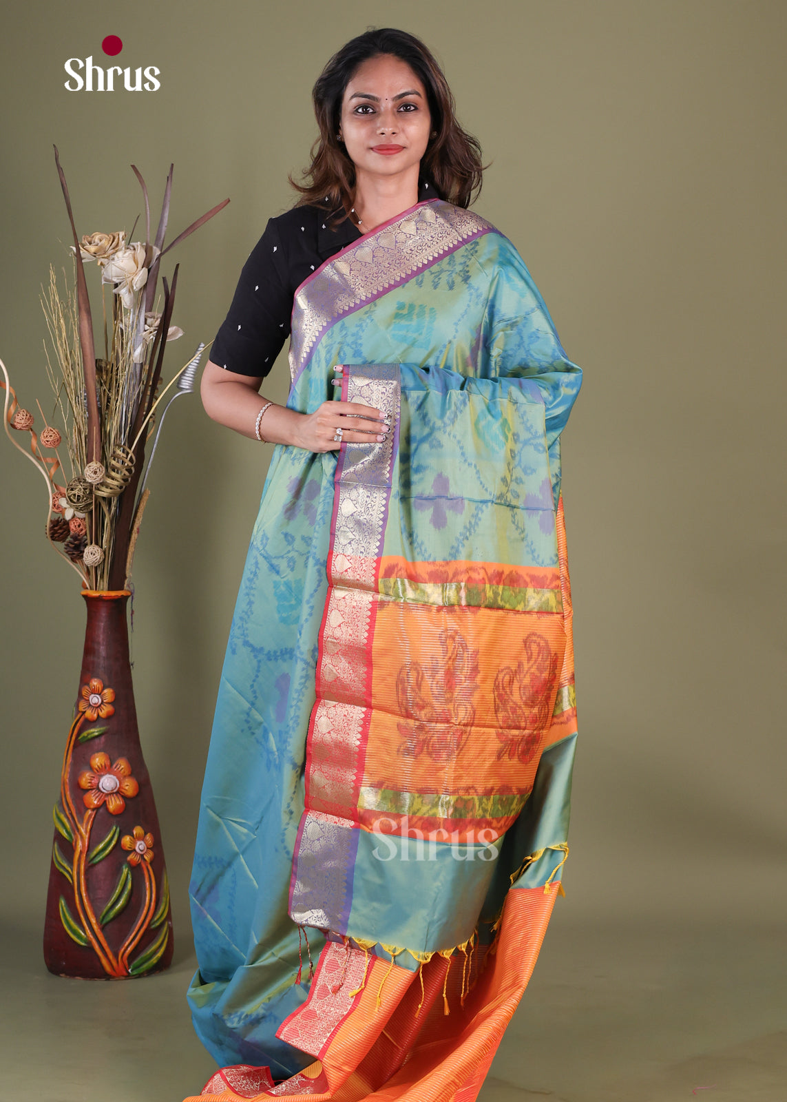 Semi Pochampally Saree - EFS30250