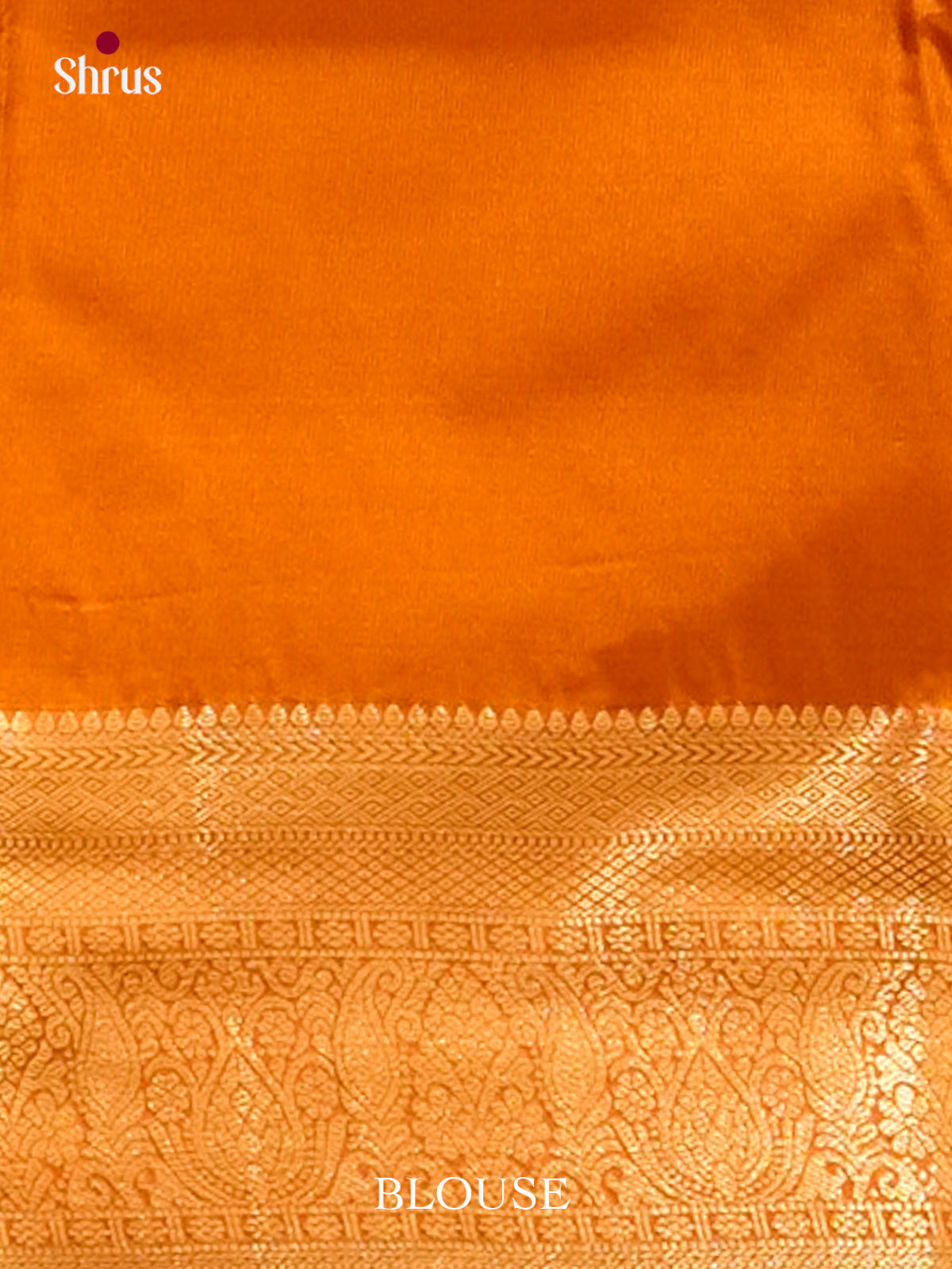 Dark Brown Halfpure Kanchipuram Silk Saree with Floral Buttas | Orange Contrast Border