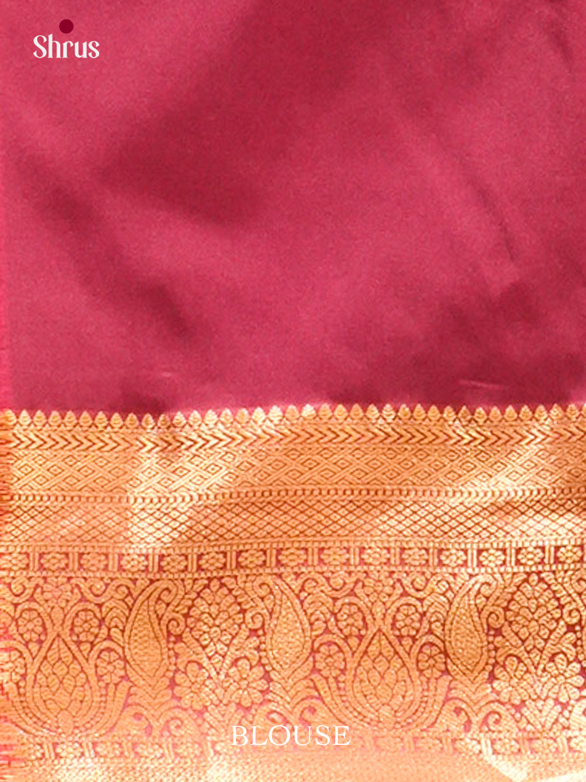 Dark Brown Halfpure Kanchipuram Silk Saree with Floral Buttas | Pink Contrast Border