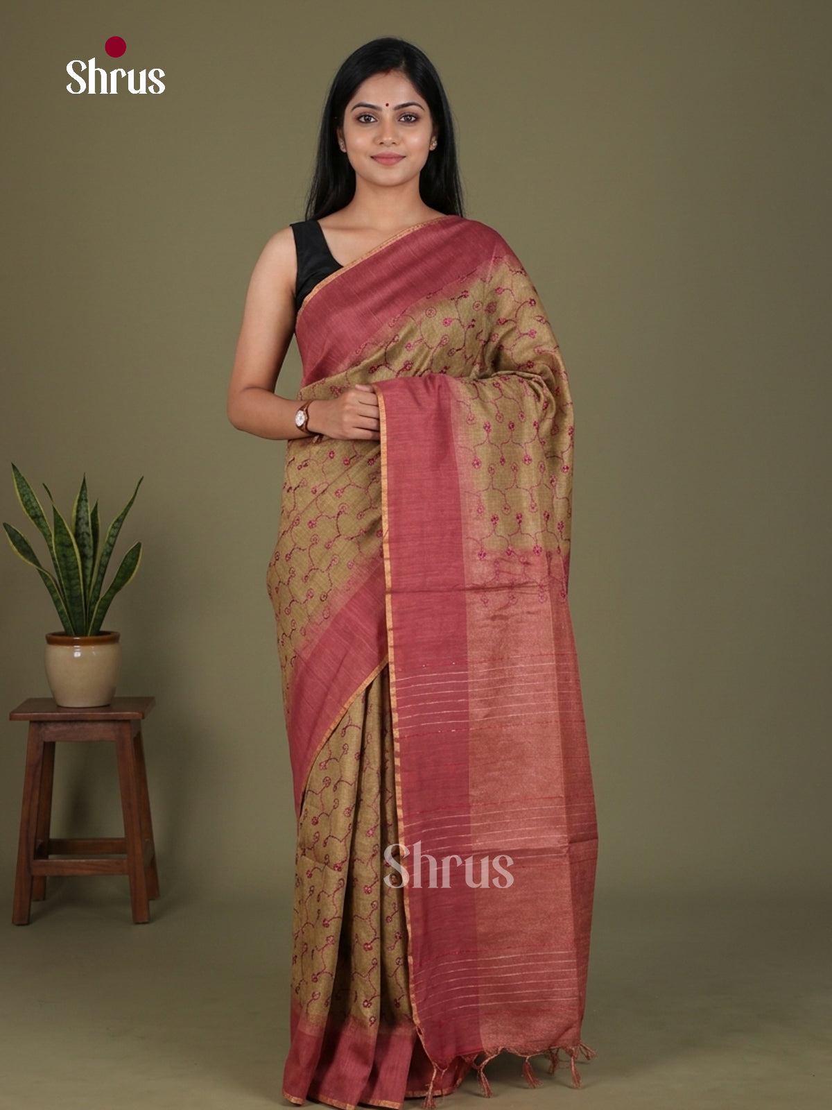 Tissue Embroidery Saree - EGS01140