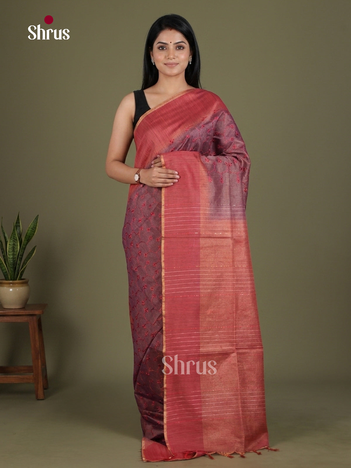Tissue Embroidery Saree - EGS01141 - Shop on Shrus.com