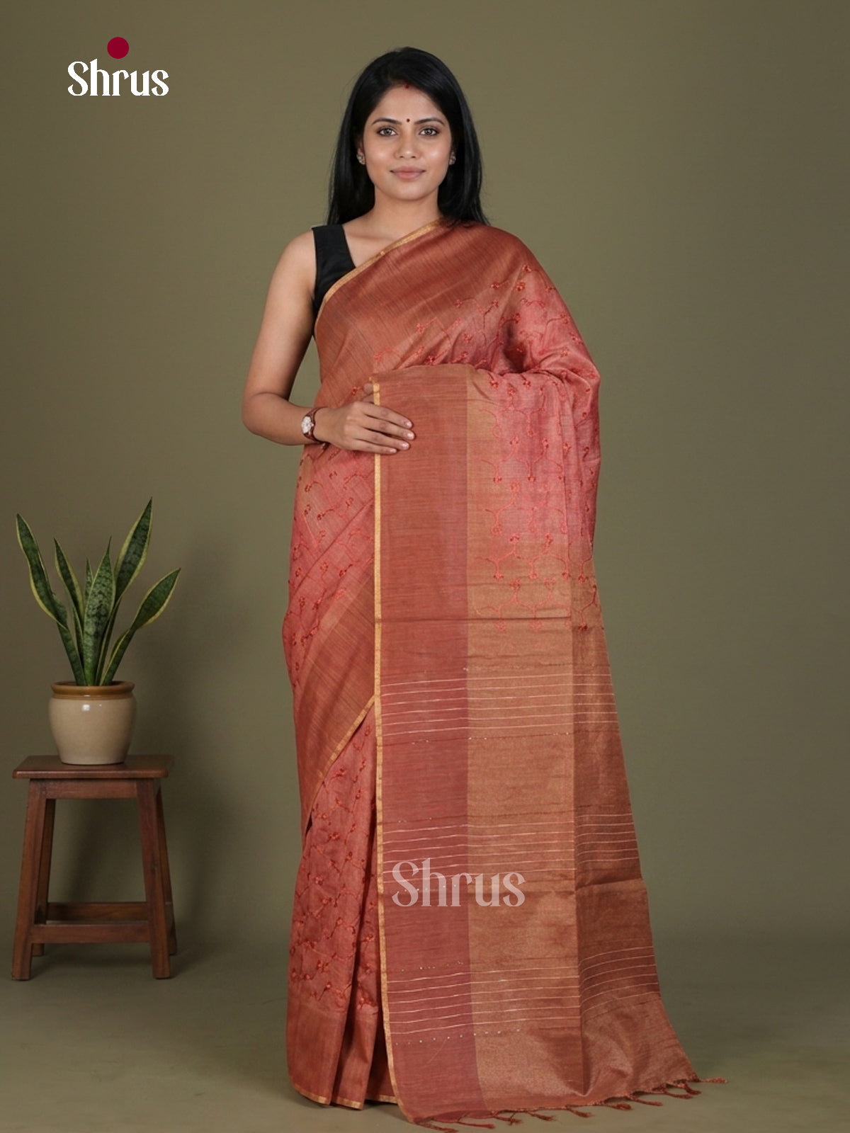 Tissue Embroidery Saree - EGS01142 - Shop on Shrus.com