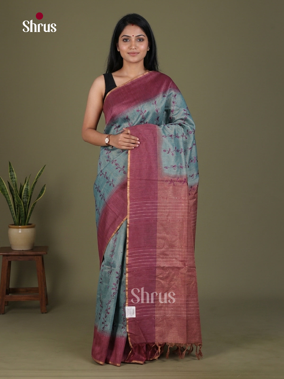 Tissue Embroidery Saree - EGS01157