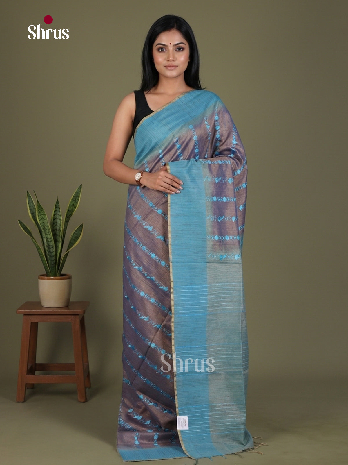 Tissue Embroidery Saree - EGS01169 - Shop on Shrus.com