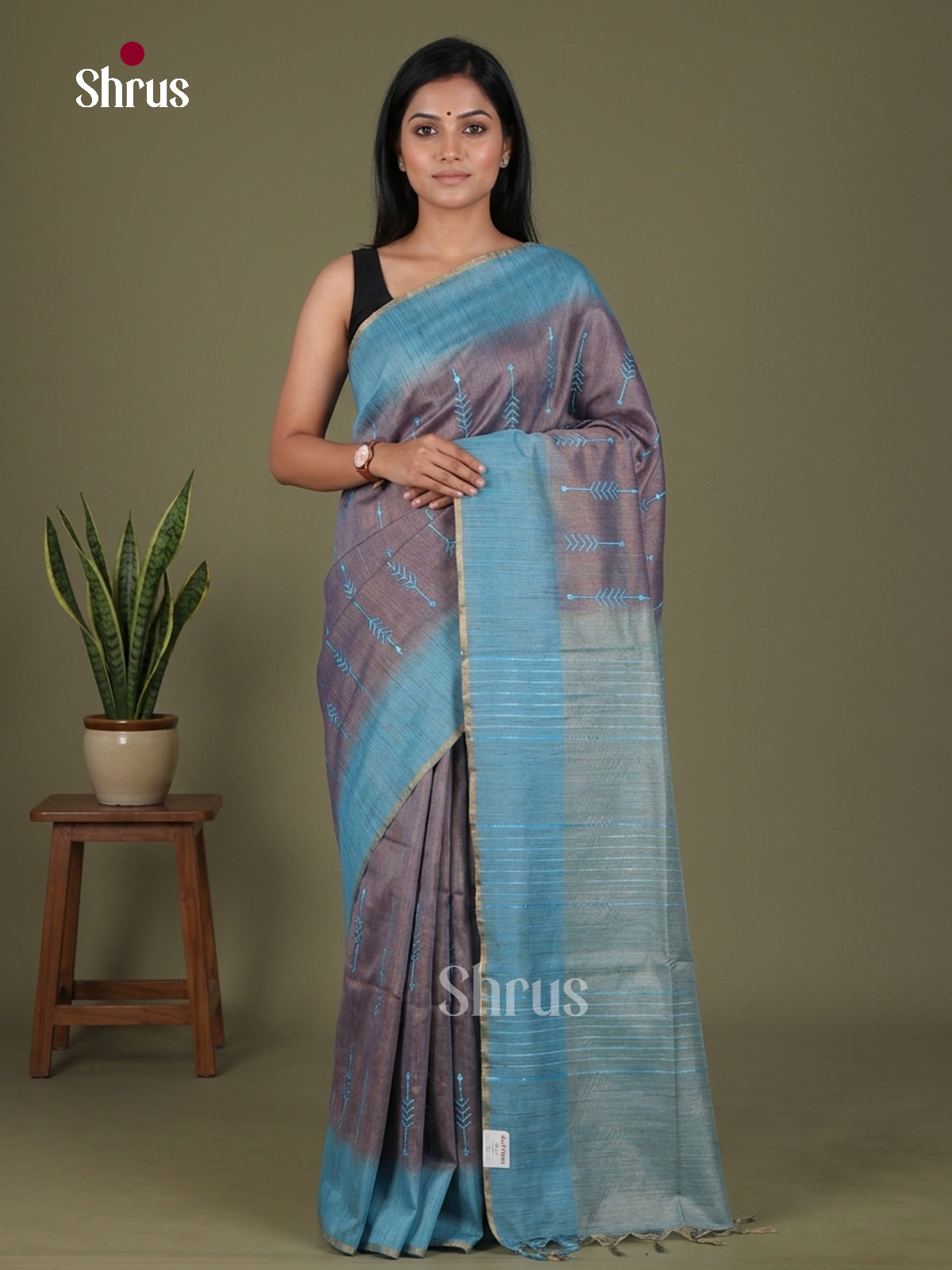 Tissue Embroidery Saree - EGS01172 - Shop on Shrus.com