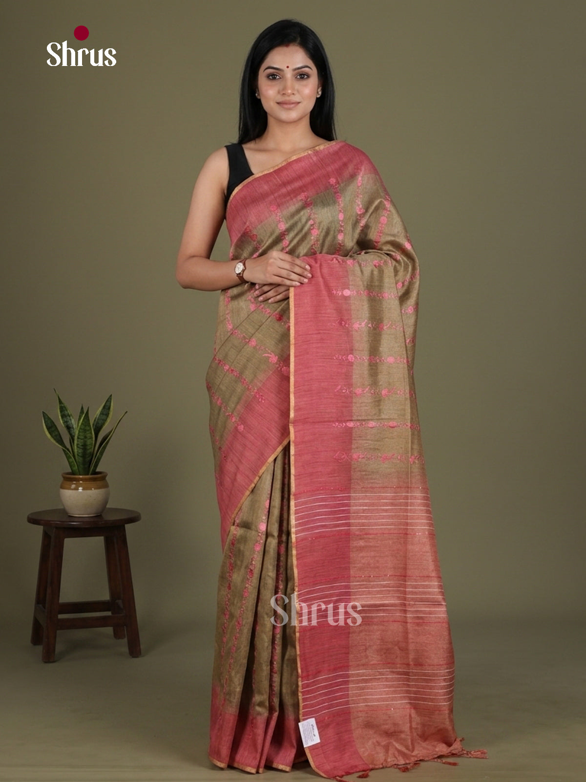 Tissue Embroidery Saree - EGS01184