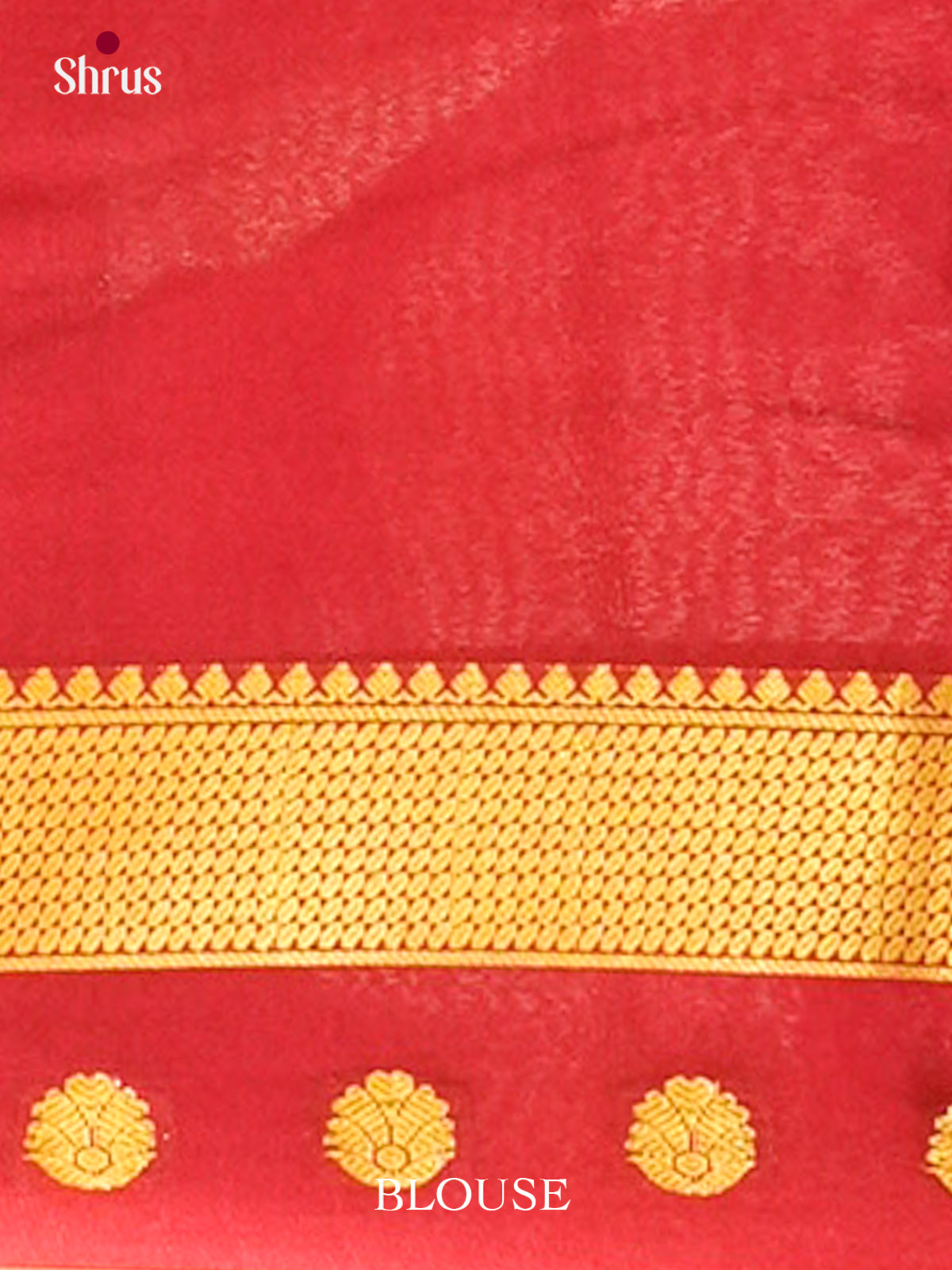 Cream Mysore Silk Saree with Floral Buttas | Red Contrast Border — Contrast Border with Motifs - Shop on Shrus.com