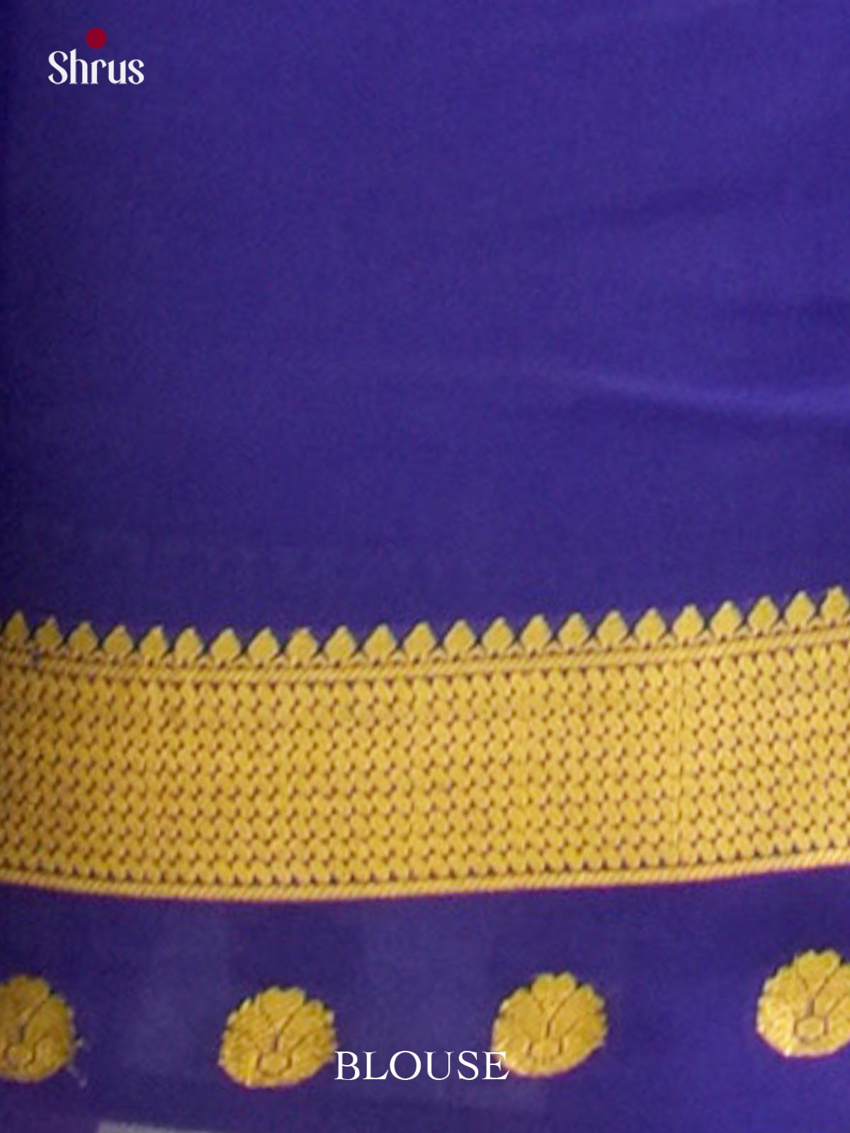 Baby Pink Mysore Silk Saree with Floral Buttas | Blue Contrast Border - Shop on Shrus.com