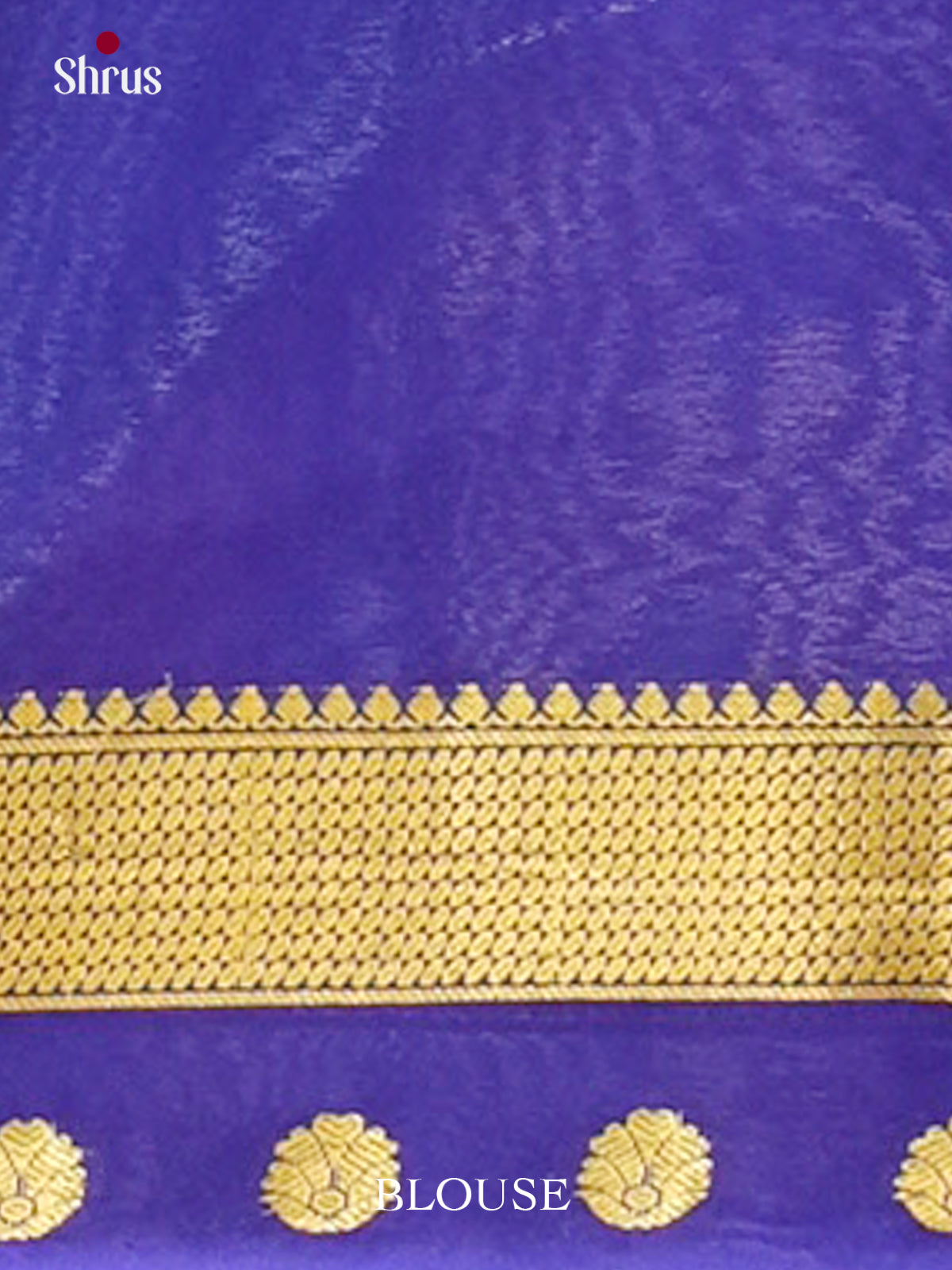 Sky Blue Mysore Silk Saree with Floral Buttas | Royal Blue Contrast Border - Shop on Shrus.com