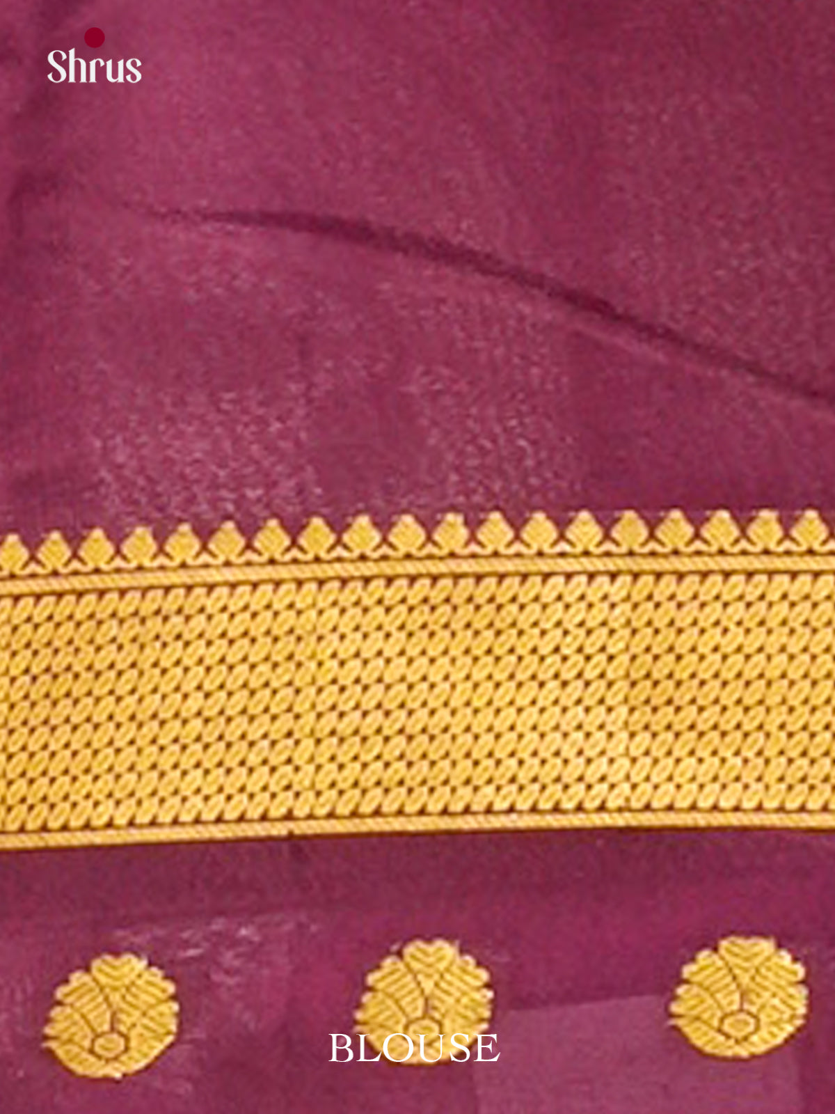Purple Mysore Silk Saree with Floral Buttas | Magenta Contrast Border - Shop on Shrus.com