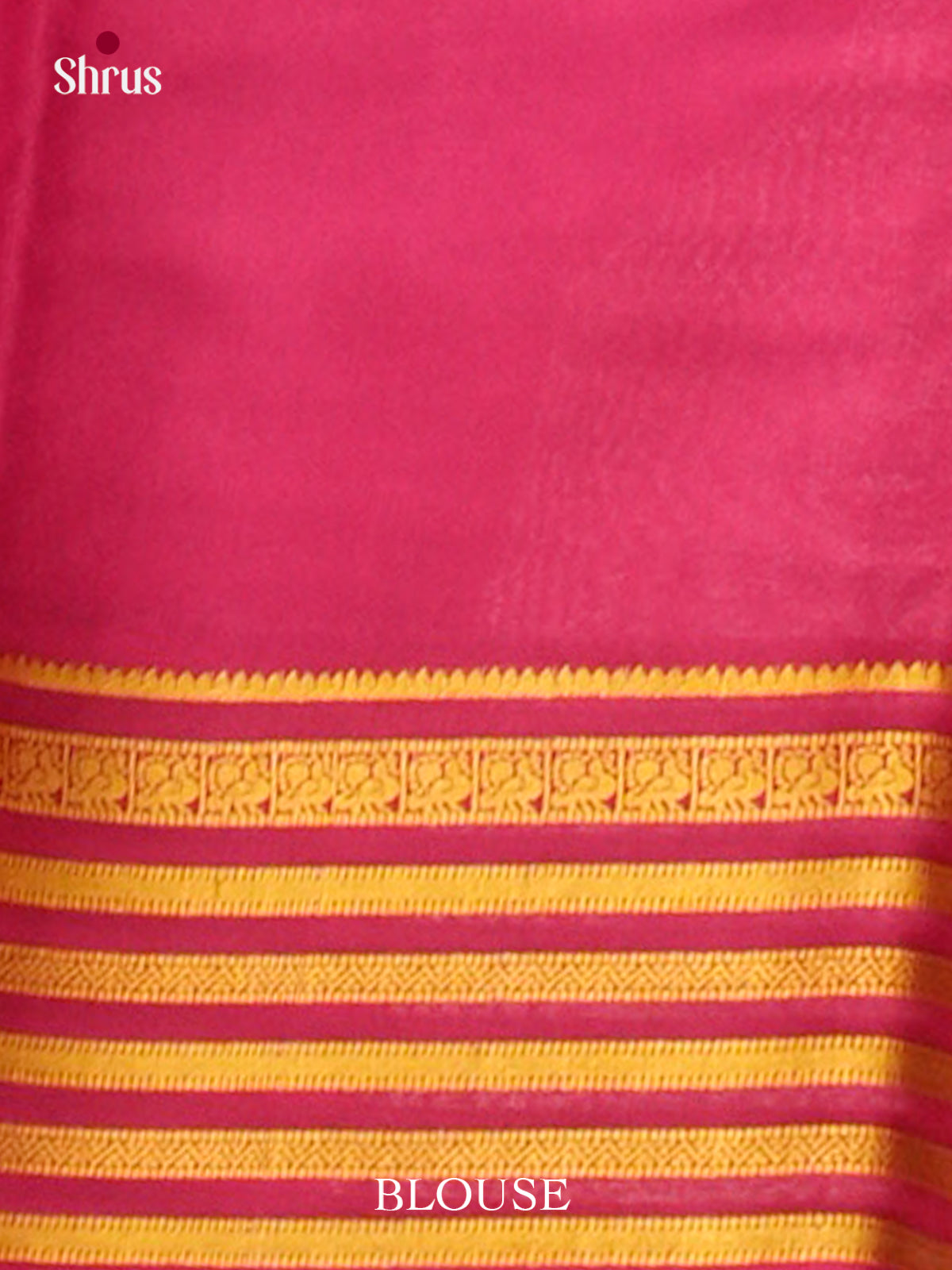 Yellow Mysore Silk Saree with Floral Buttas | Pink Contrast Border - Shop on Shrus.com