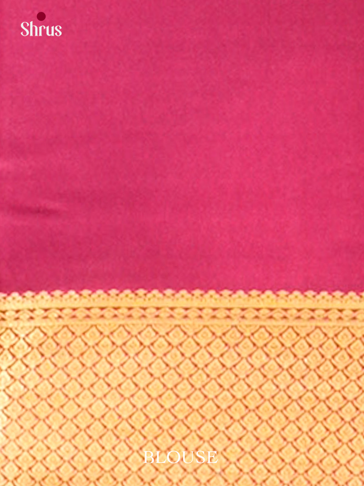 Blue Mysore Silk Saree | Pink Contrast Border — Contrast Border with Motifs