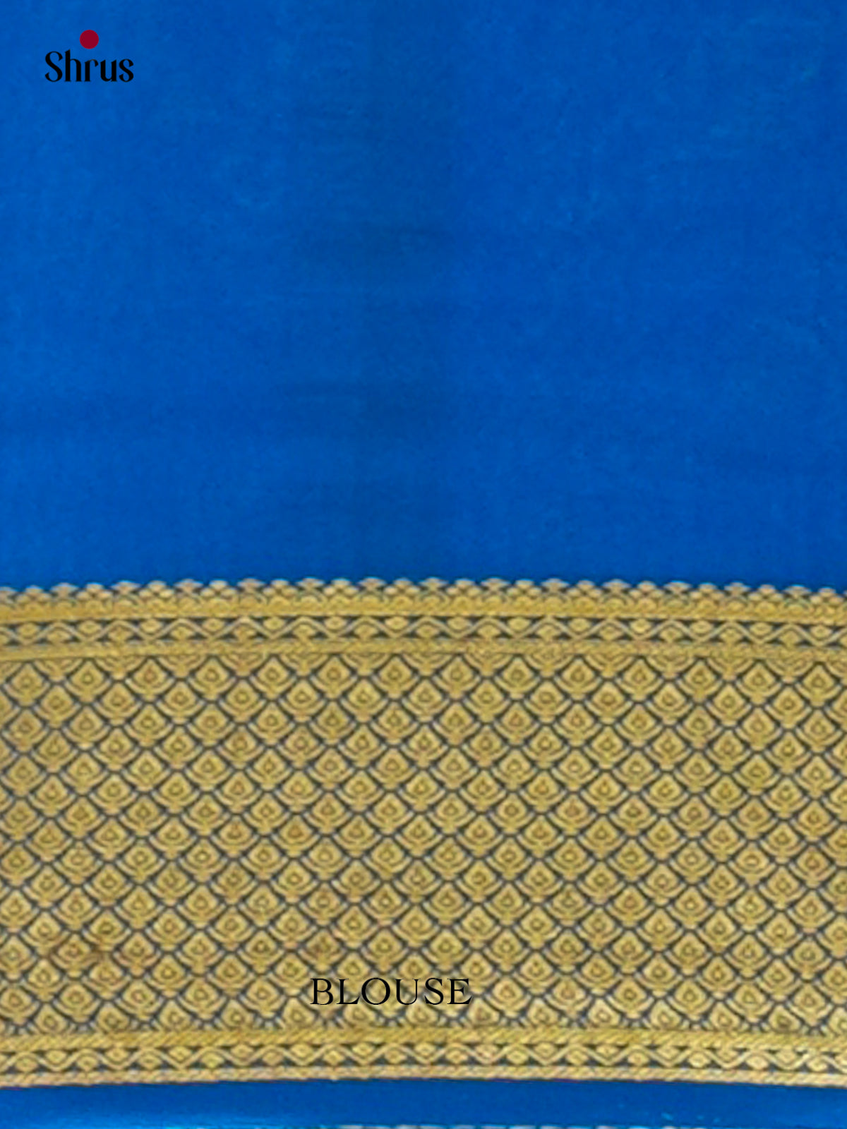 Royal Blue Mysore Silk Saree | Teal Blue Contrast Border — Contrast Border with Motifs