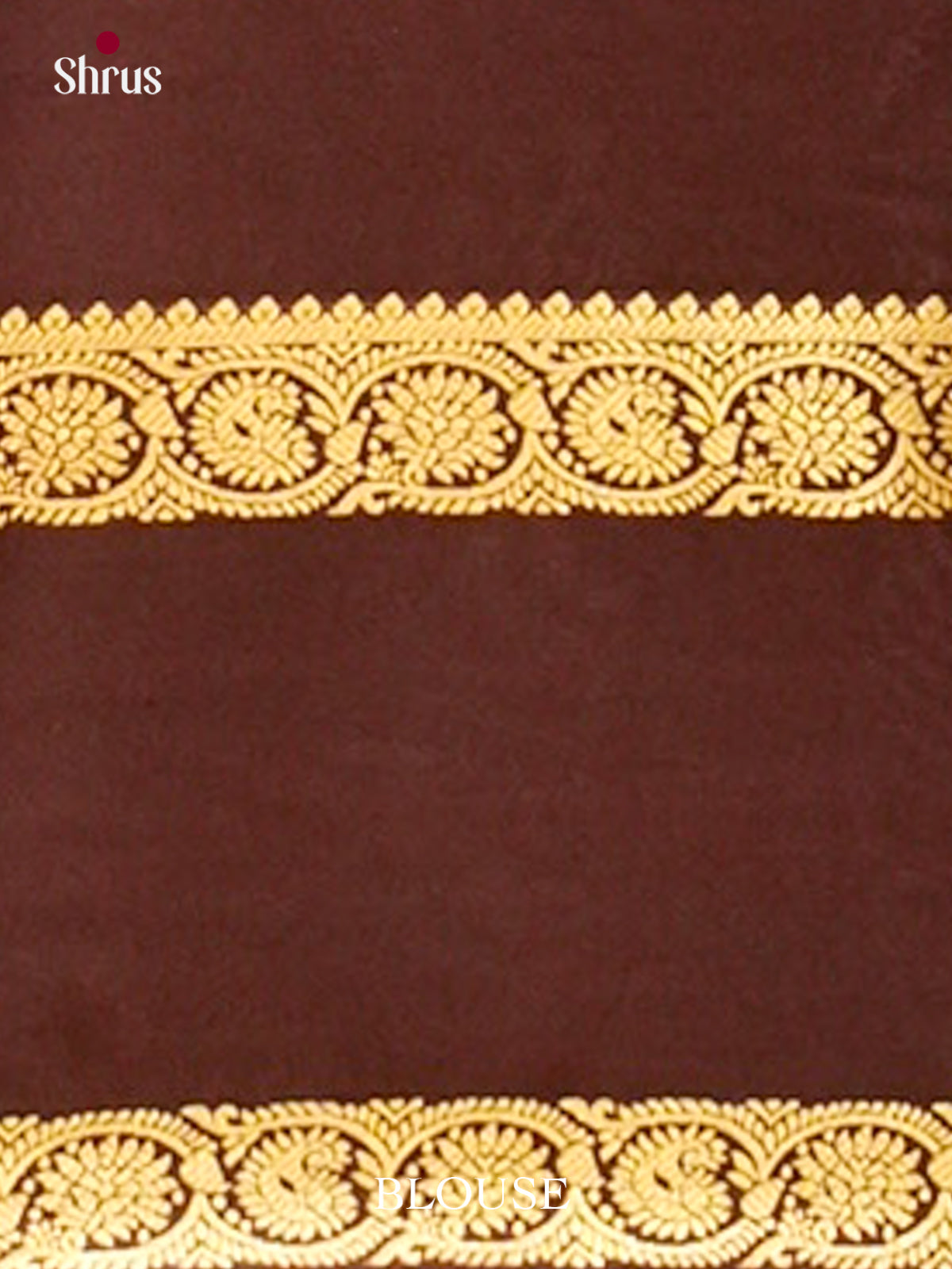 Dark Orange Mysore Silk Saree with Floral Buttas | Dark Brown Contrast Border