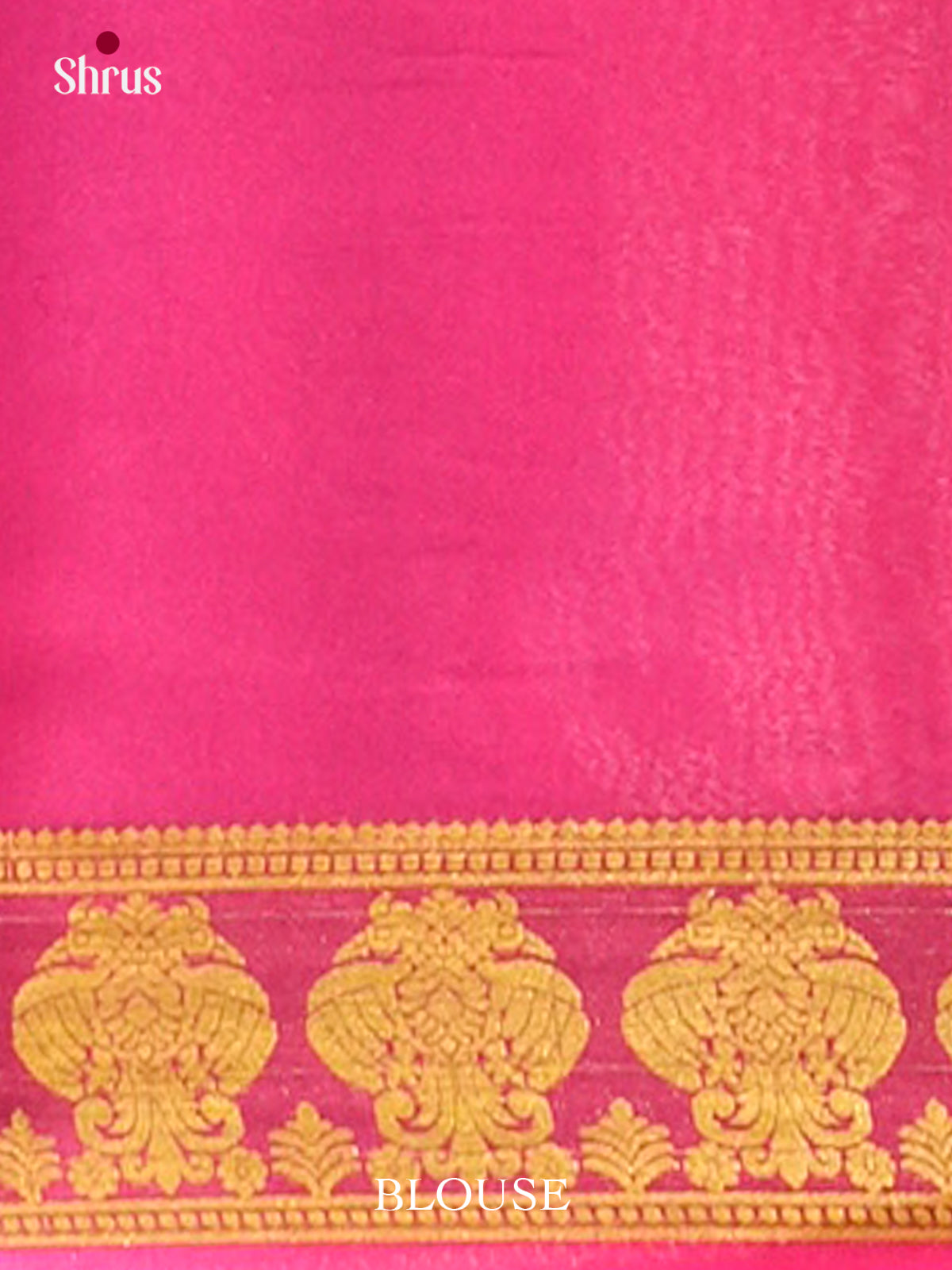 Royal Blue Mysore Silk Saree | Pink Contrast Border - Shop on Shrus.com