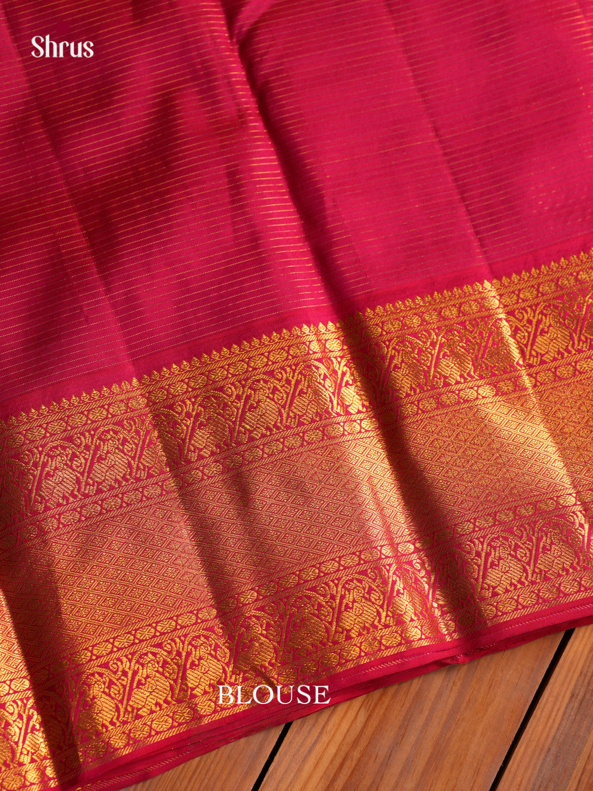 Dark Green Kanchipuram Silk Saree with Checks and Round Zari Buttas | Pink Contrast Border - Shop on Shrus.com