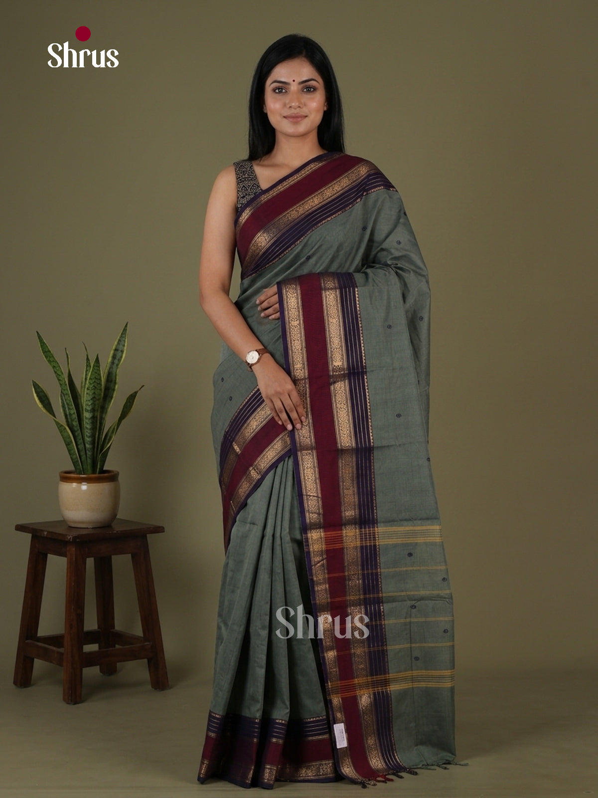 Chettinad Cotton Saree - EGS03418 - Shop on Shrus.com