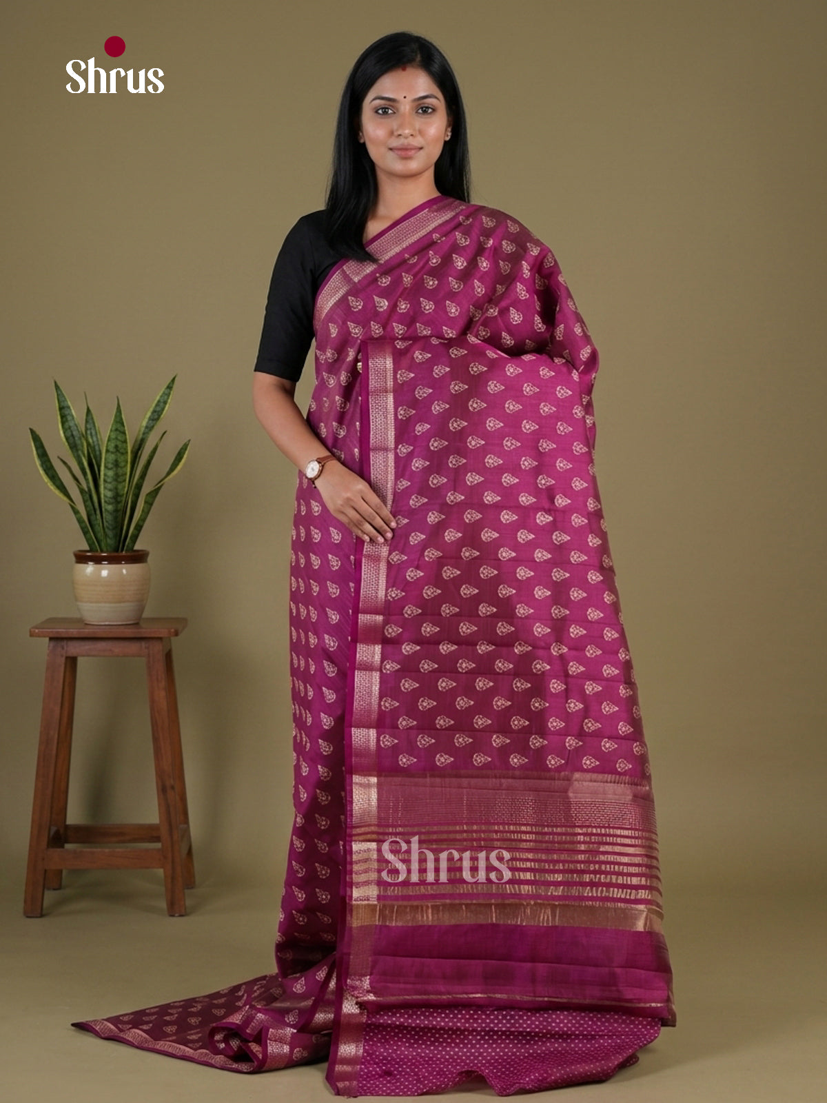 Semi Rawsilk Saree - EGS10027 - Shop on Shrus.com