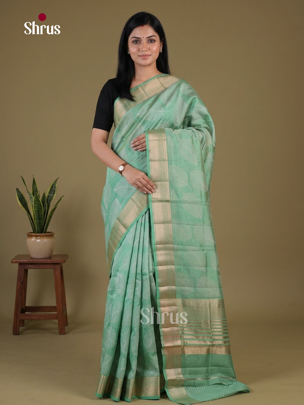 Semi Rawsilk Saree - EGS10053 - Shop on Shrus.com