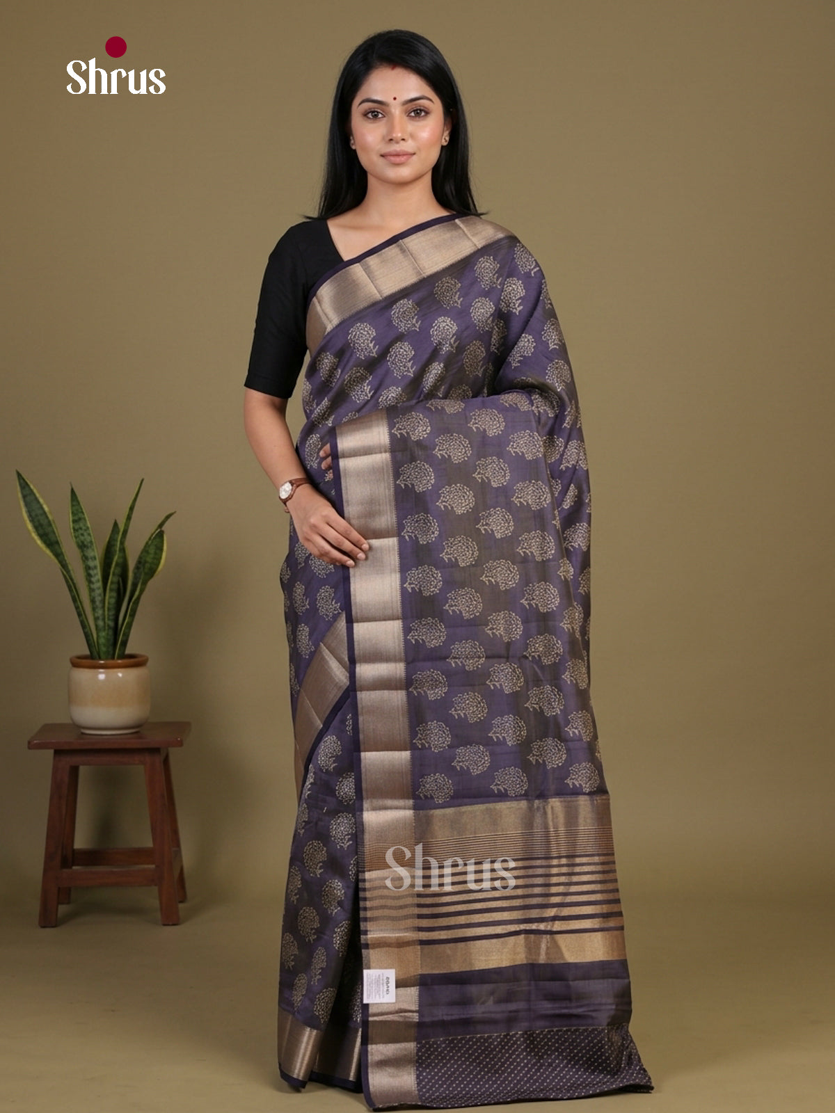Semi Rawsilk Saree - EGS10063 - Shop on Shrus.com