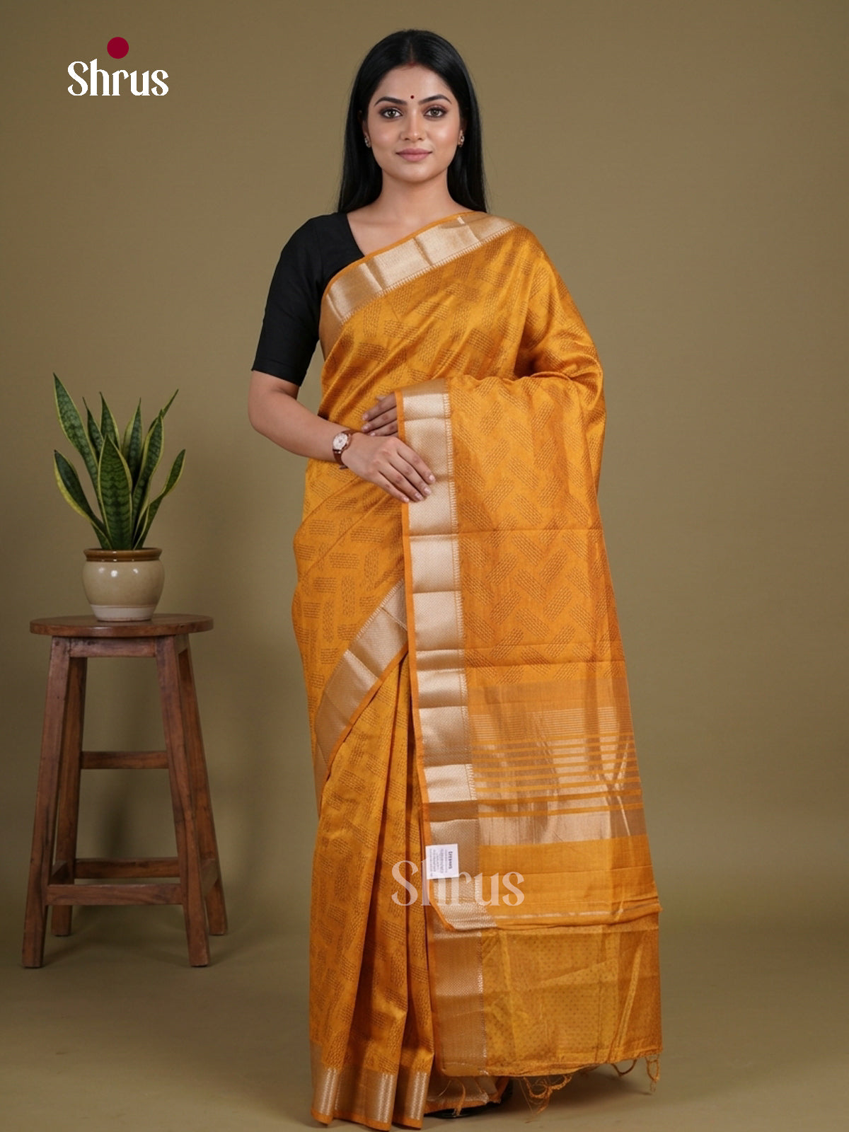 Semi Rawsilk Saree - EGS10141 - Shop on Shrus.com