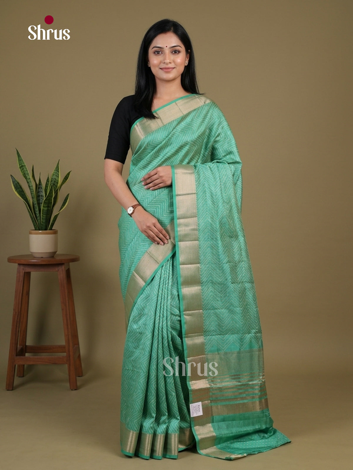 Semi Rawsilk Saree - EGS10155 - Shop on Shrus.com