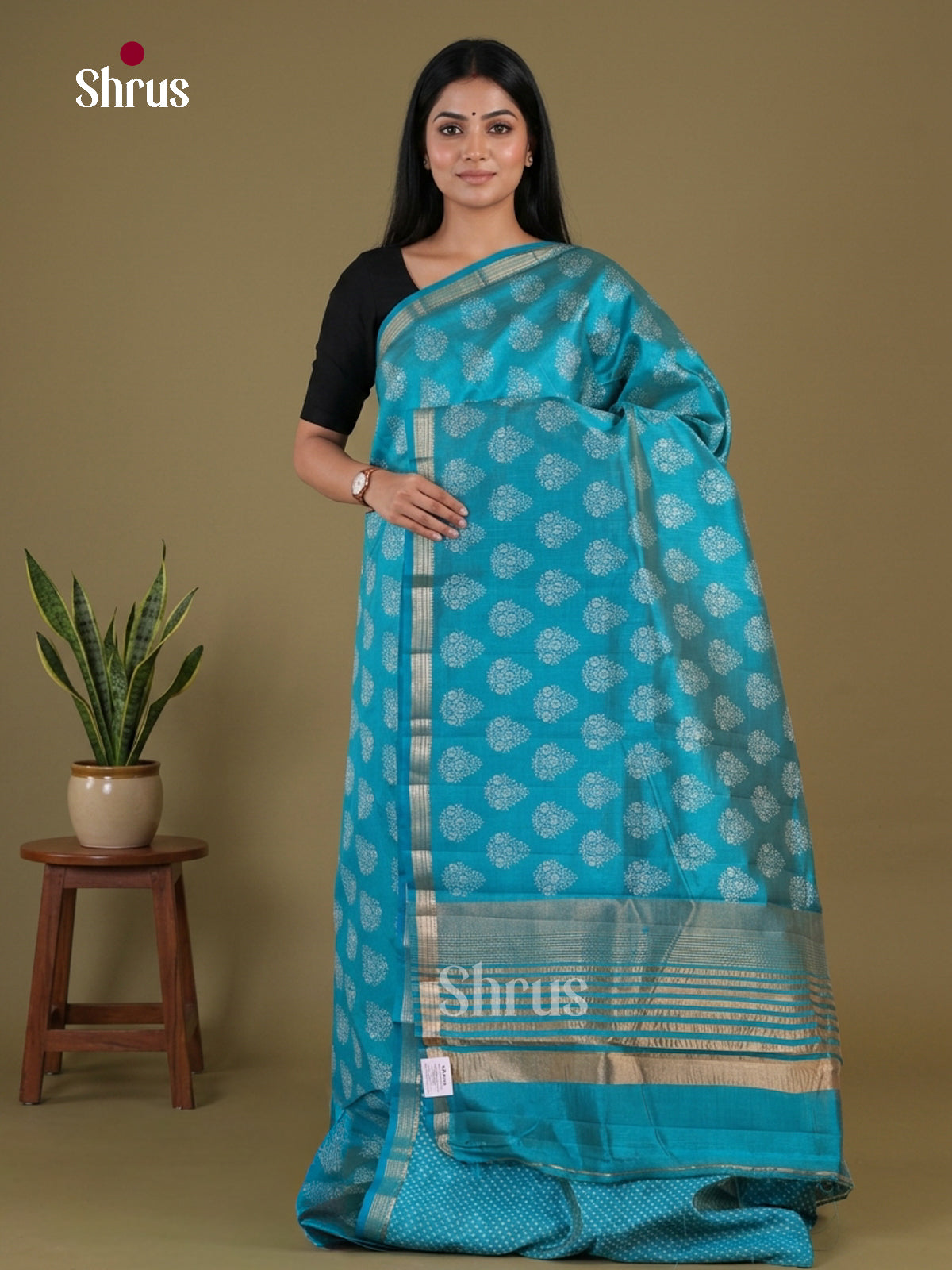 Semi Rawsilk Saree - EGS10246 - Shop on Shrus.com