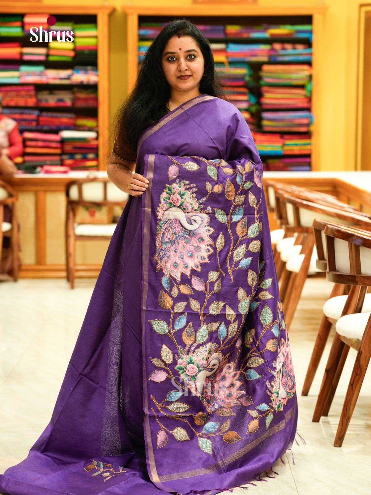 Kalamkari Applique Saree - EGS13019