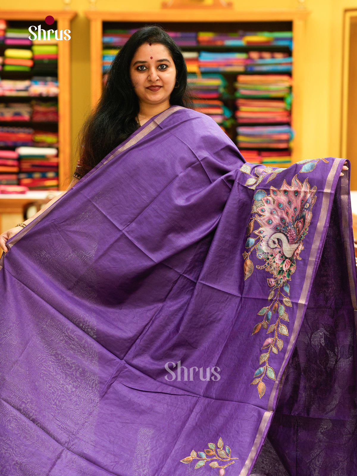 Kalamkari Applique Saree - EGS13019