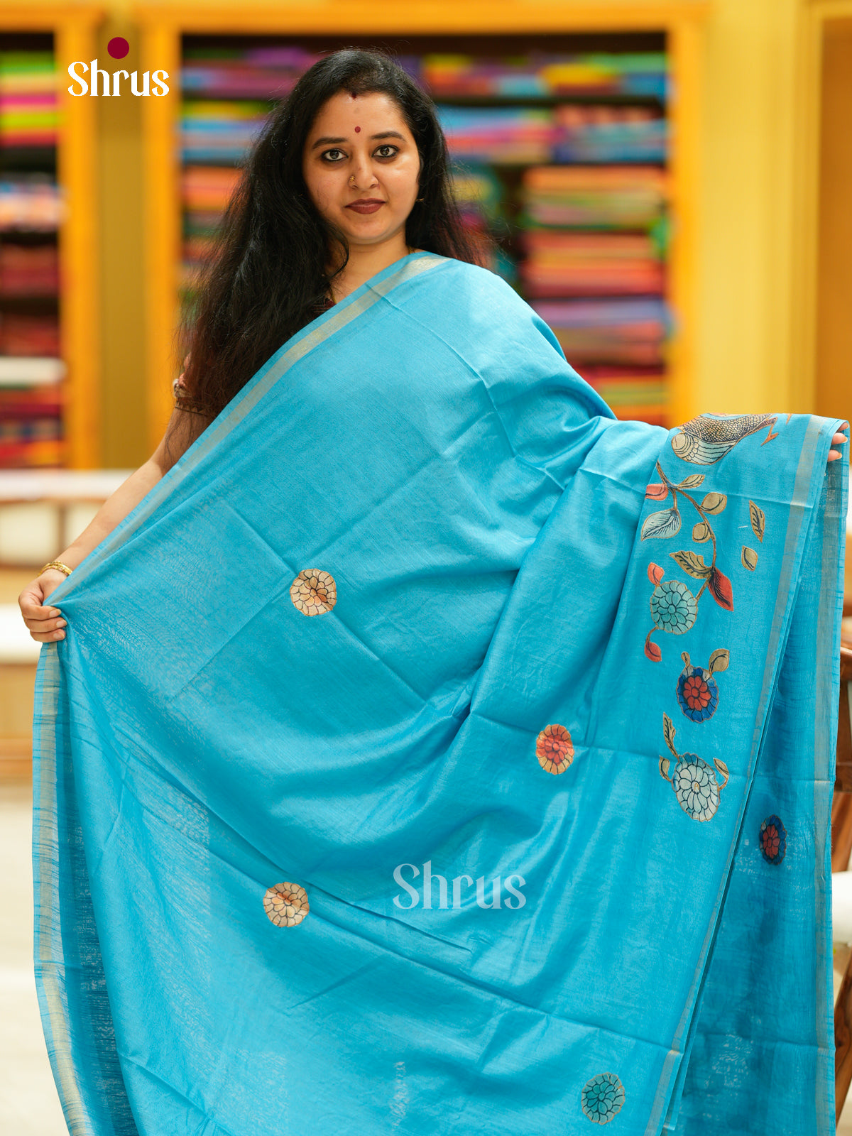 Kalamkari Applique Saree - EGS13022