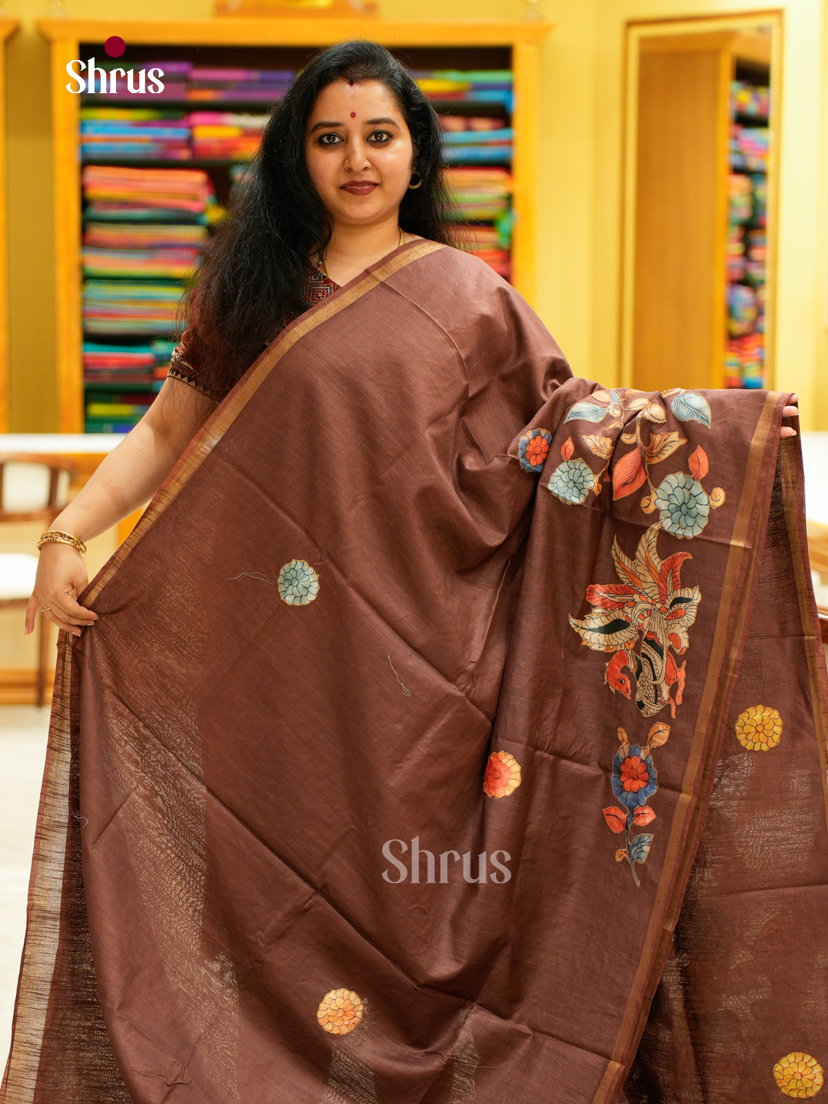 Kalamkari Applique Saree - EGS13027