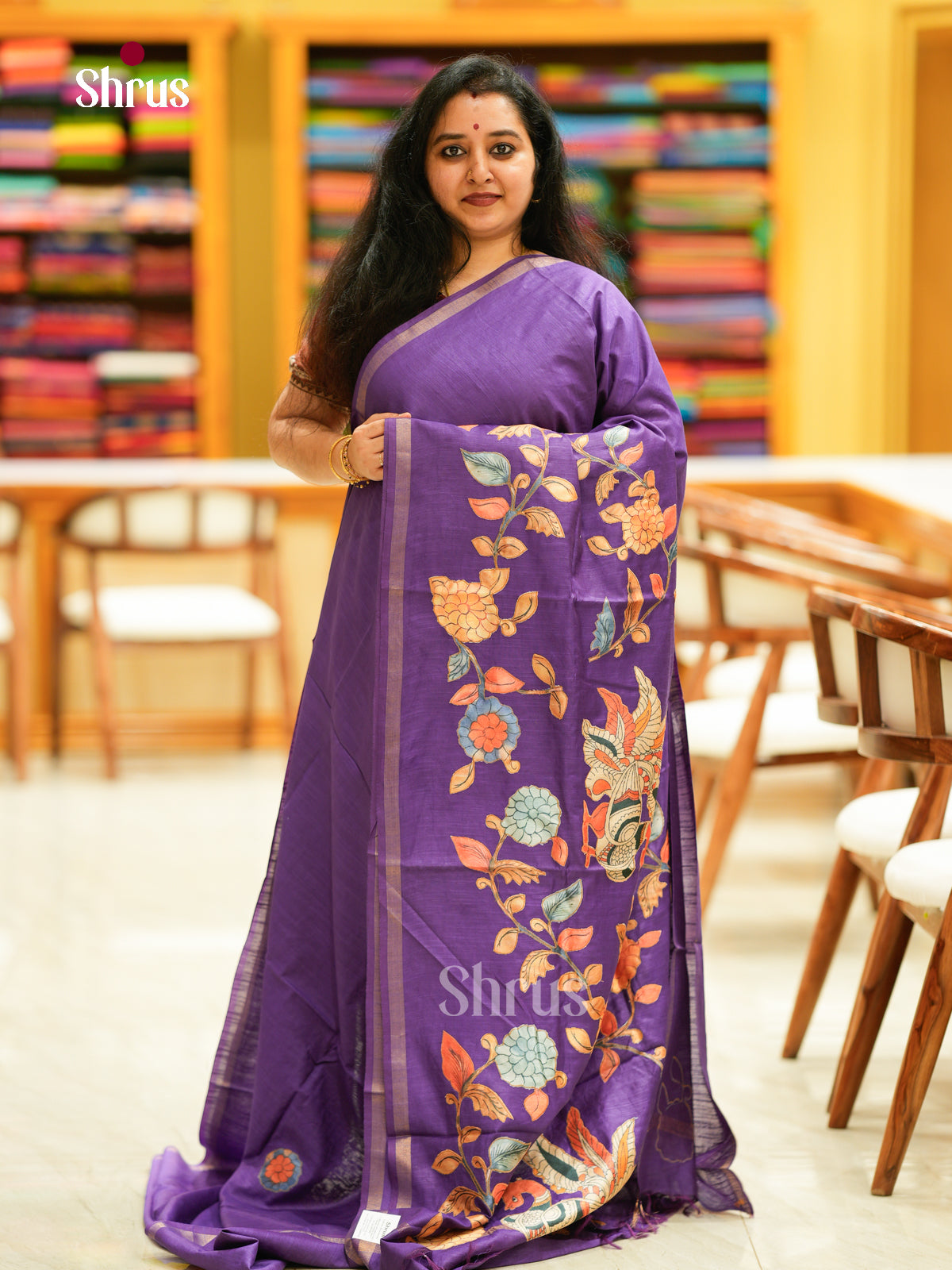 Kalamkari Applique Saree - EGS13028