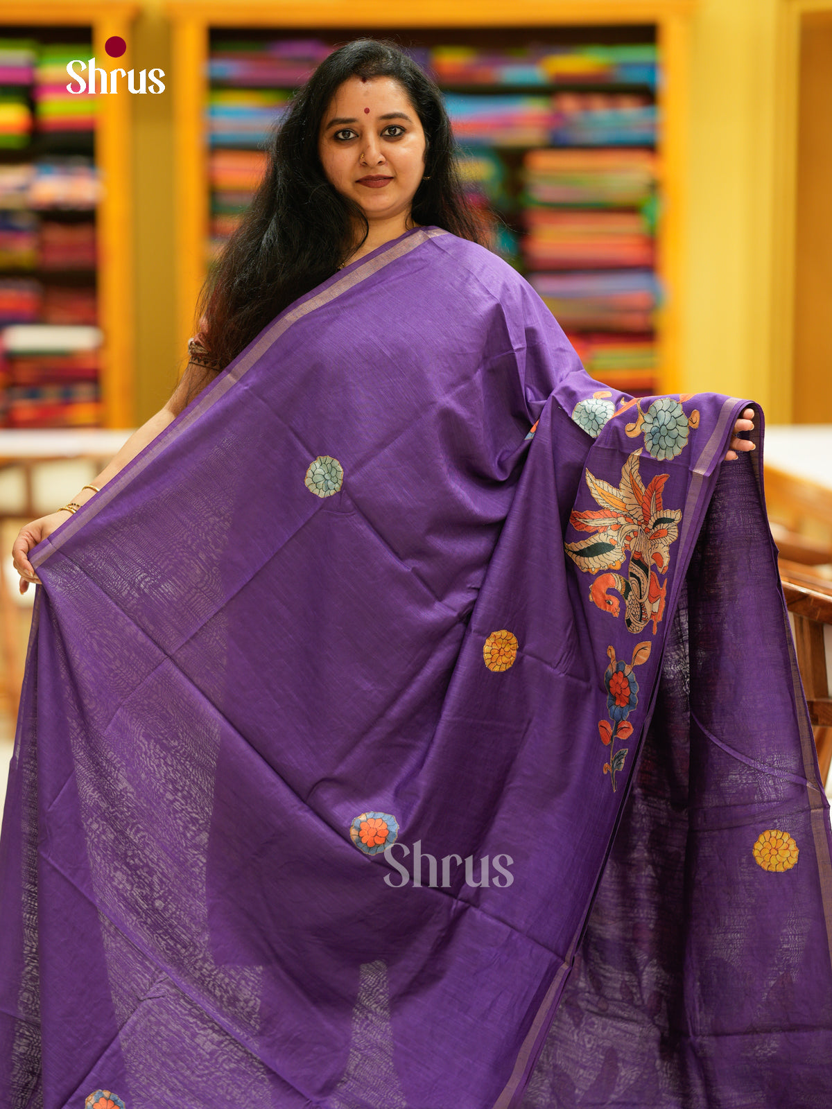 Kalamkari Applique Saree - EGS13028