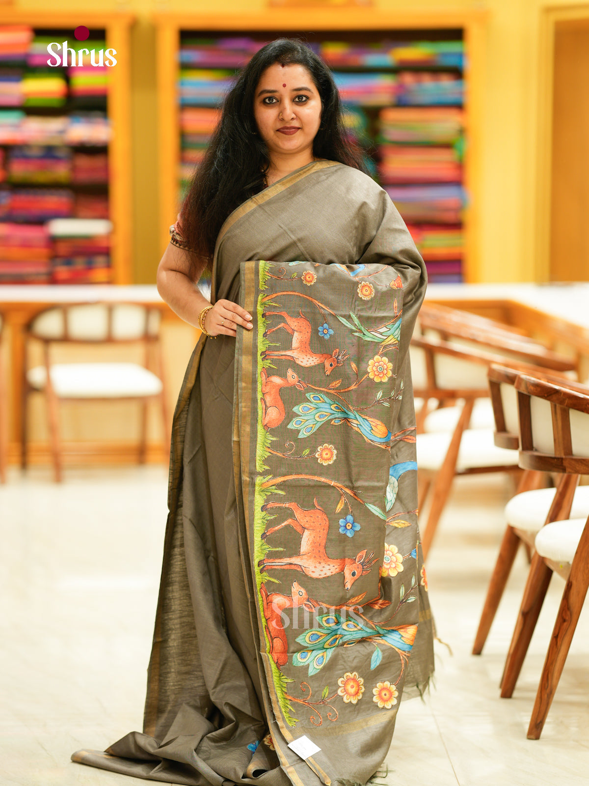 Kalamkari Applique Saree - EGS13032