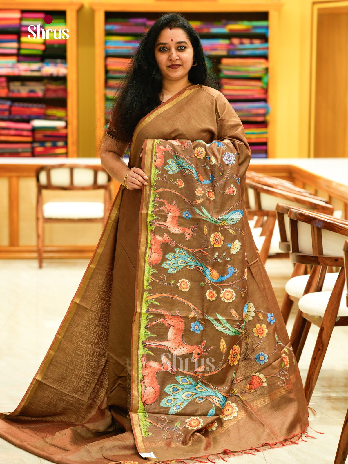 Kalamkari Applique Saree - EGS13034
