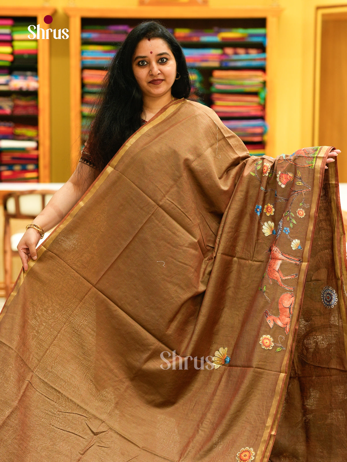 Kalamkari Applique Saree - EGS13034
