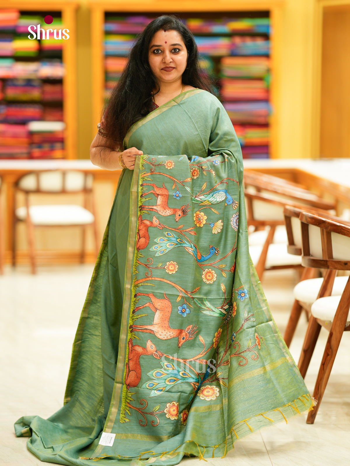 Kalamkari Applique Saree - EGS13036